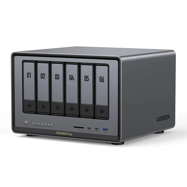 ugreen-nasync-dxp6800-plus-nas-6-vani-intel-core-i3-1215u-10gbe-senza-hdd image 1