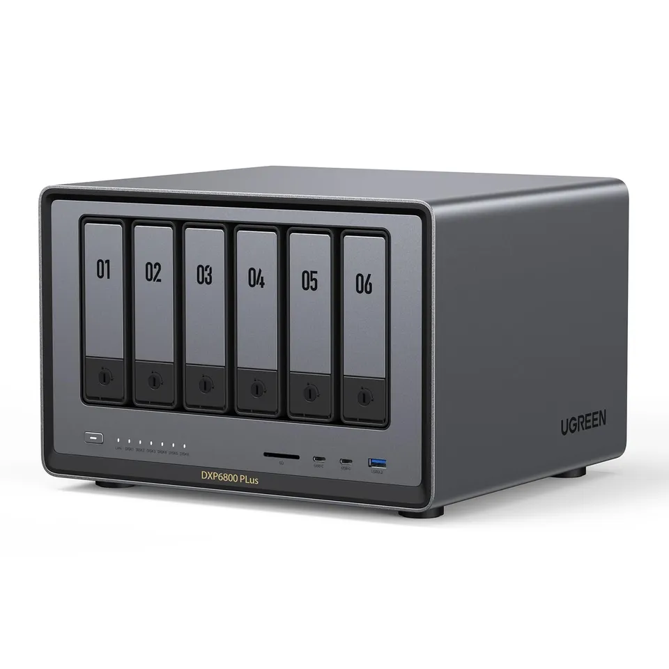 ugreen-nasync-dxp6800-plus-nas-6-vani-intel-core-i3-1215u-10gbe-senza-hdd image 1