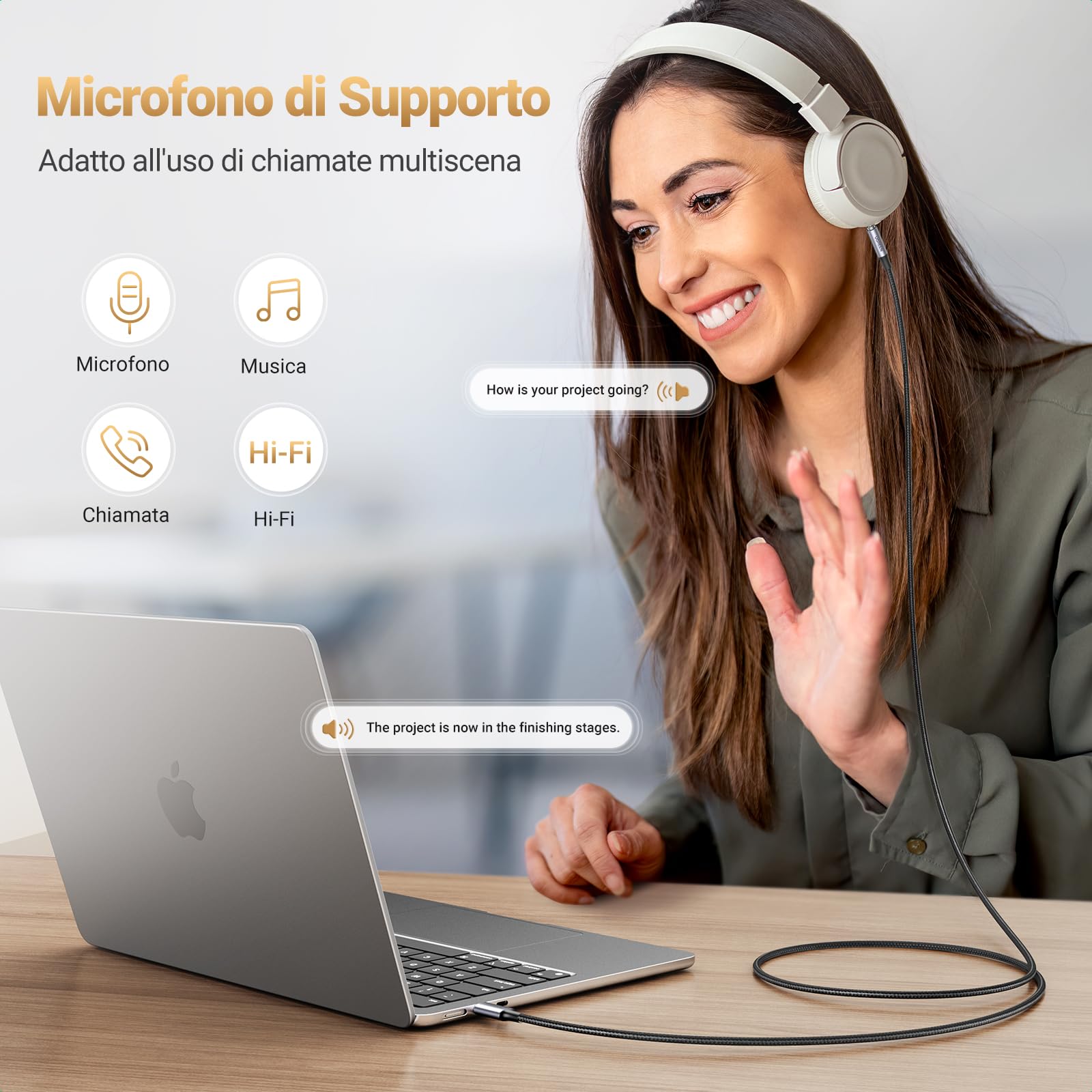 ugreen-cavo-usb-c-a-jack-3-5mm-trrs-dac-2m-per-microfono image 3