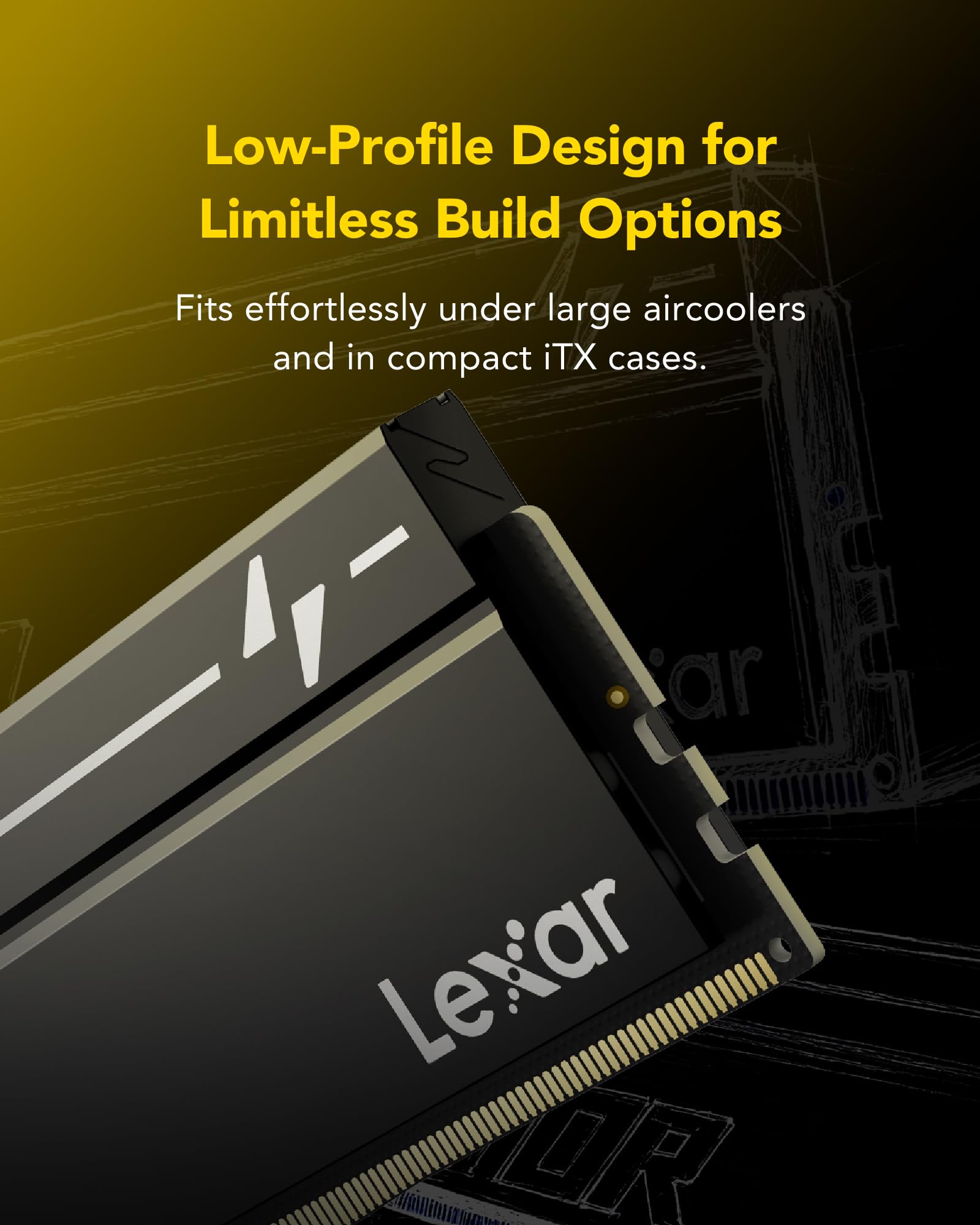 lexar-oc-ddr5-ram-32gb-kit-2x16gb-6000mhz-cl38-udimm-nero image 3