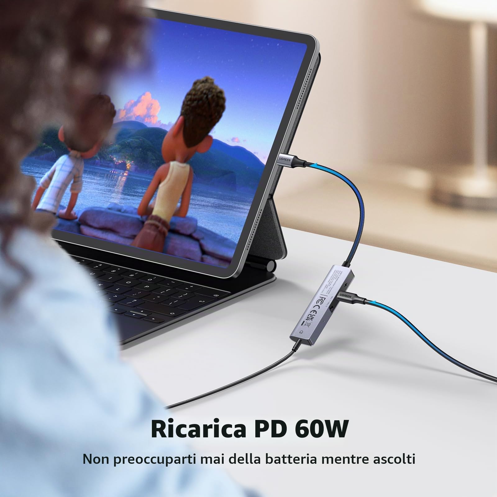 ugreen-adattatore-usb-c-2-in-1-jack-3-5mm-hi-res-32bit-384khz-pd-60w image 4