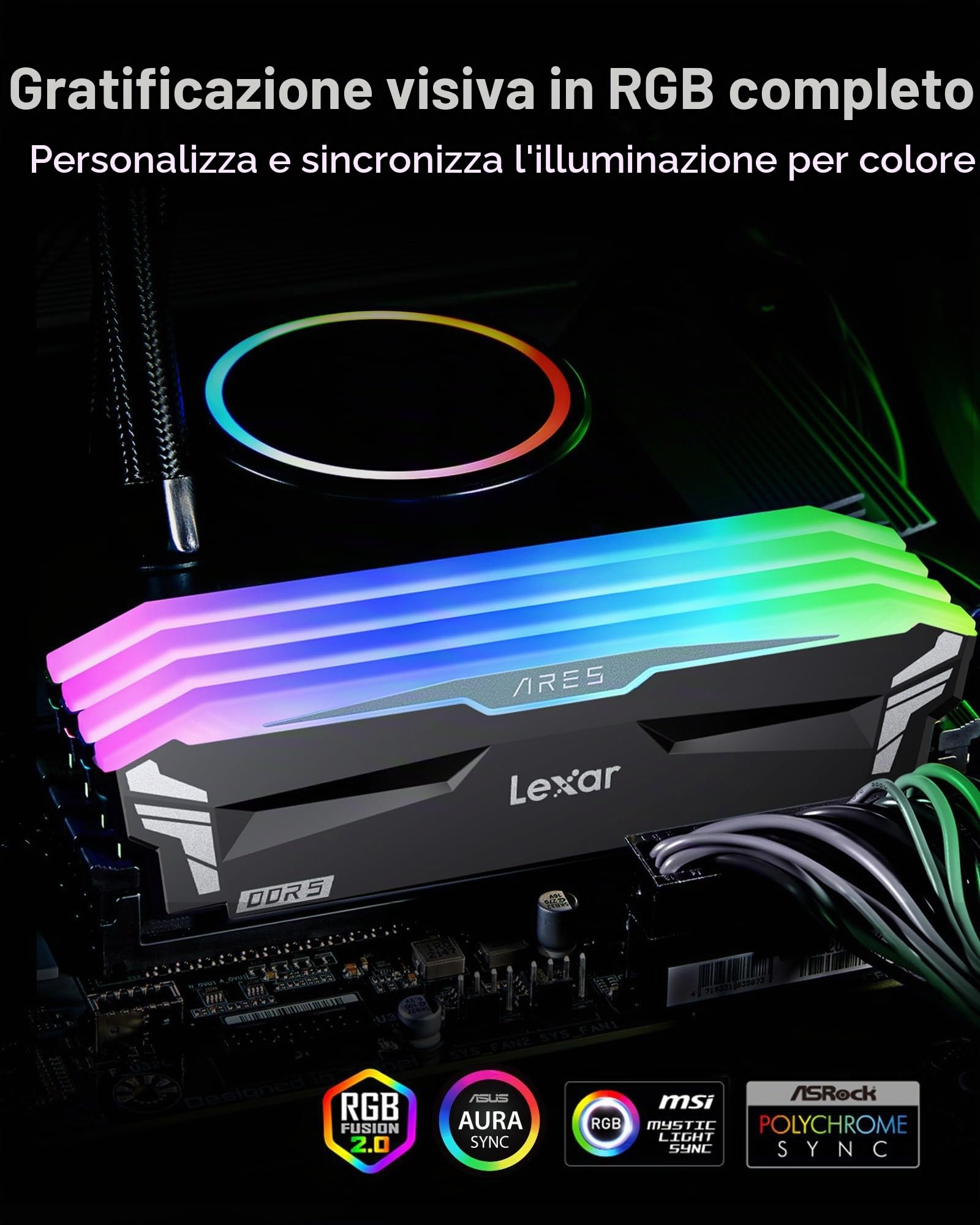 lexar-rgb-ddr5-ram-32gb-kit-2x16gb-6800mhz-cl34-udimm-desktop image 4