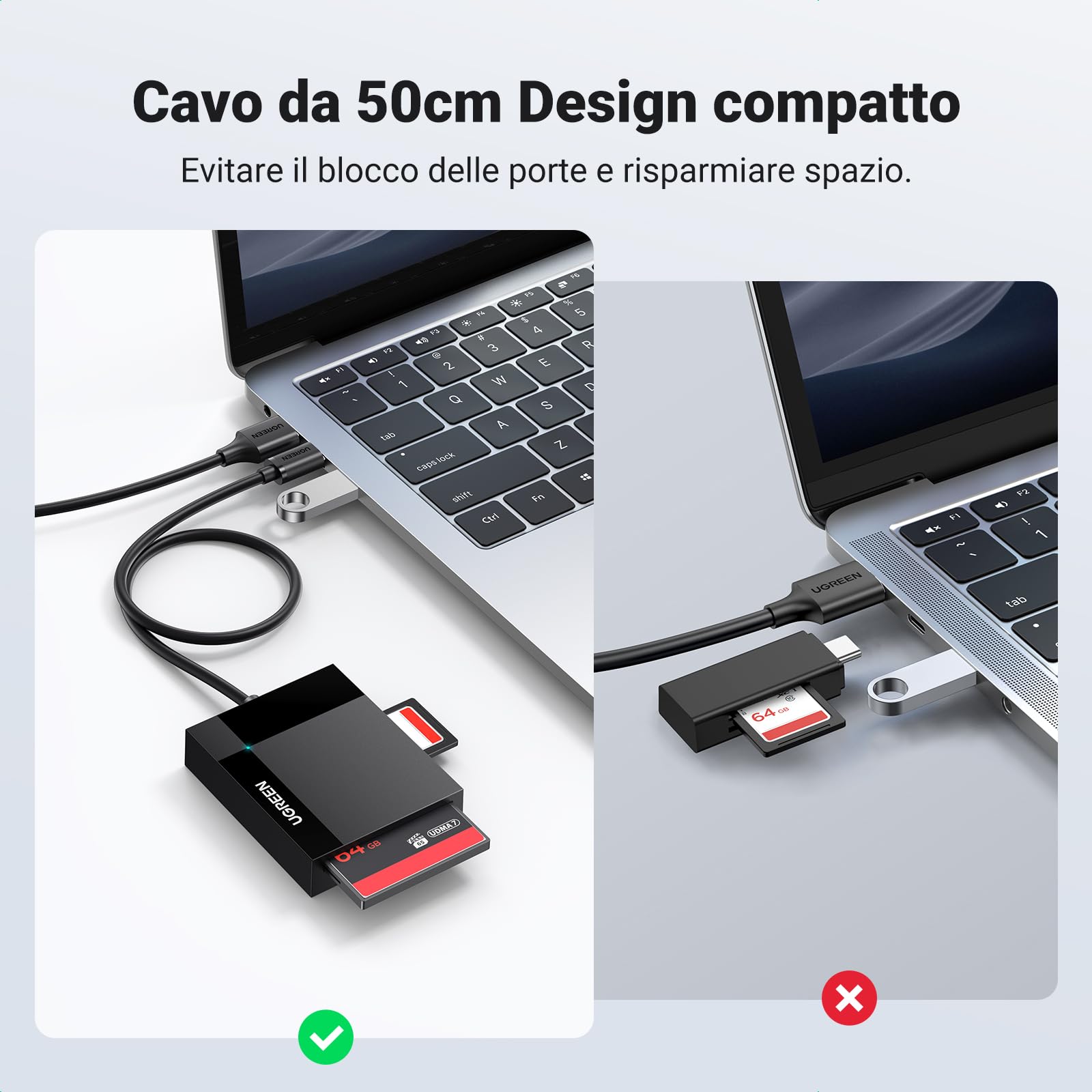 ugreen-lettore-schede-usb-c-4-in-1-sd-tf-cf-ms-fino-a-2tb-104mb-s image 7