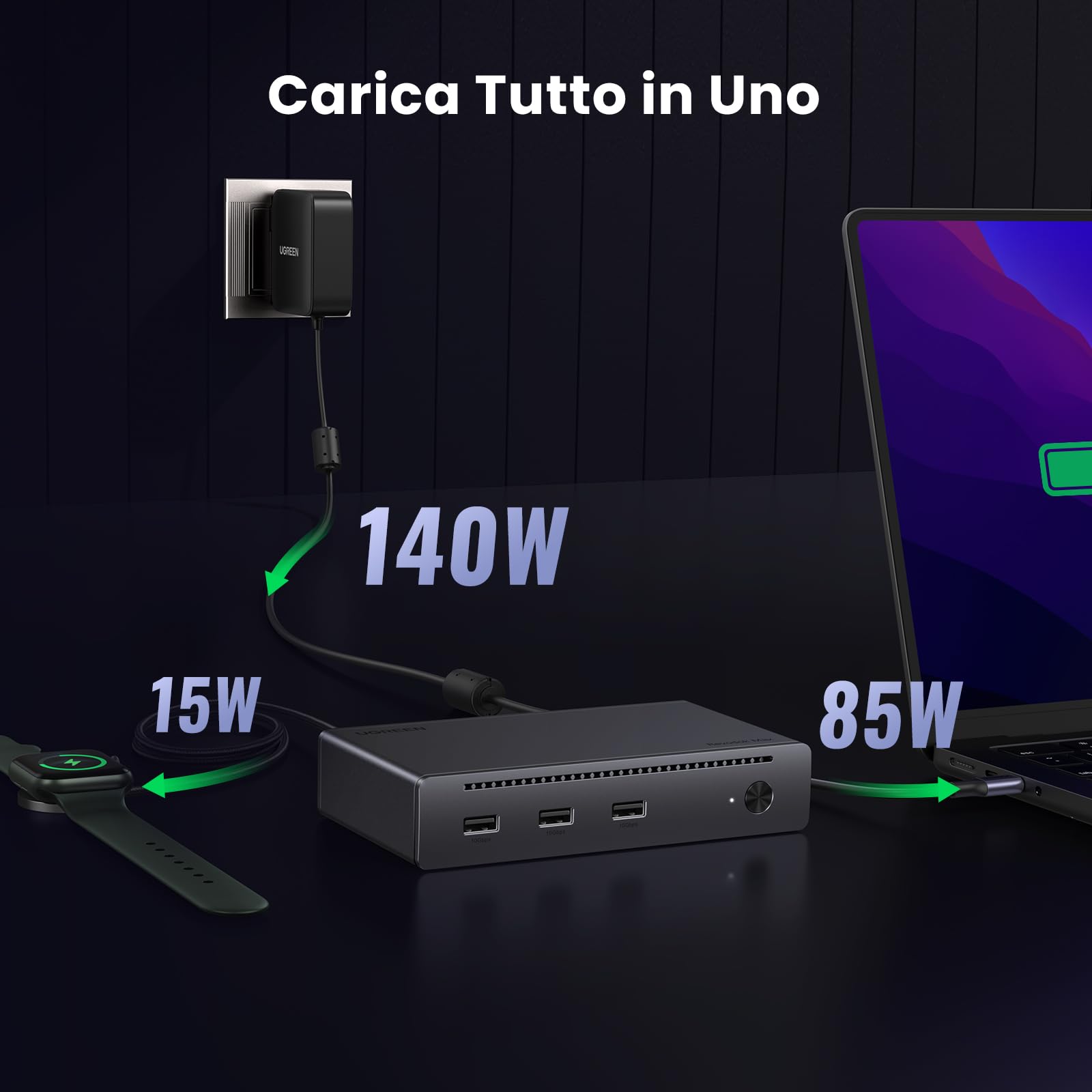 ugreen-revodok-max-208-docking-station-thunderbolt-4-8-in-1-doppio-4k-60hz-85w image 5