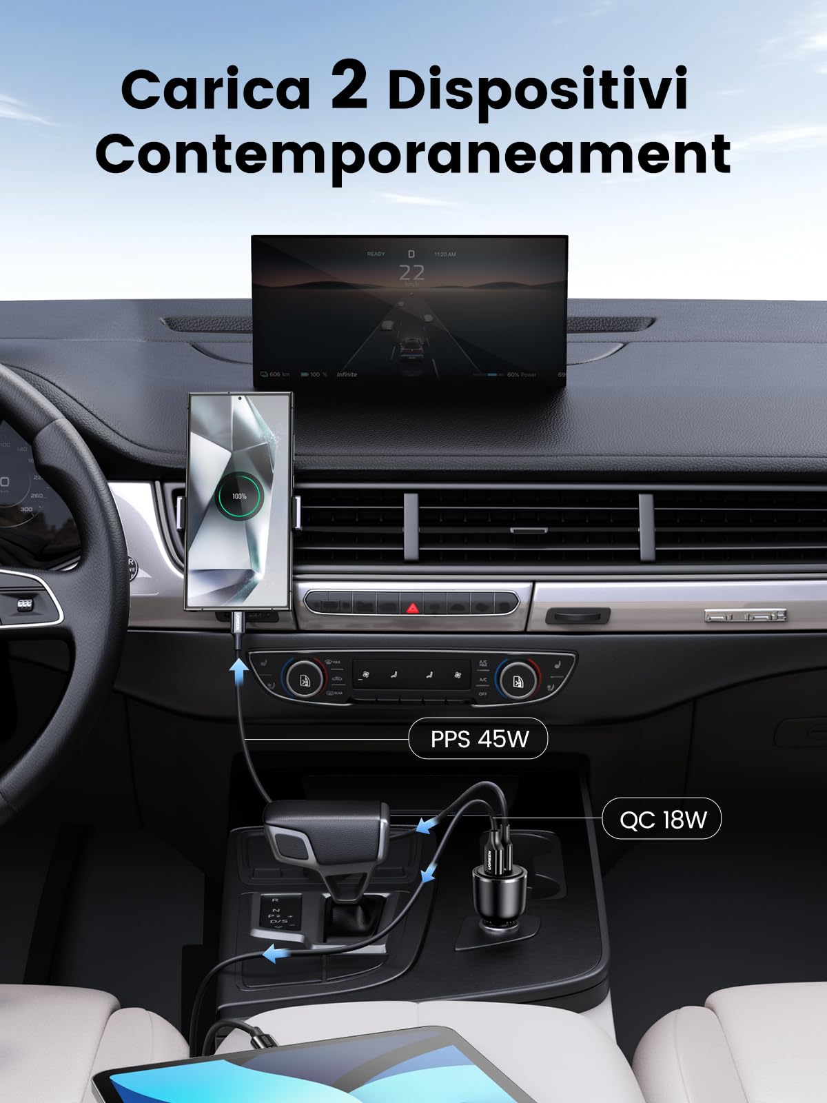 ugreen-caricatore-auto-63w-usb-c-pd-45w-usb-a-18w image 3