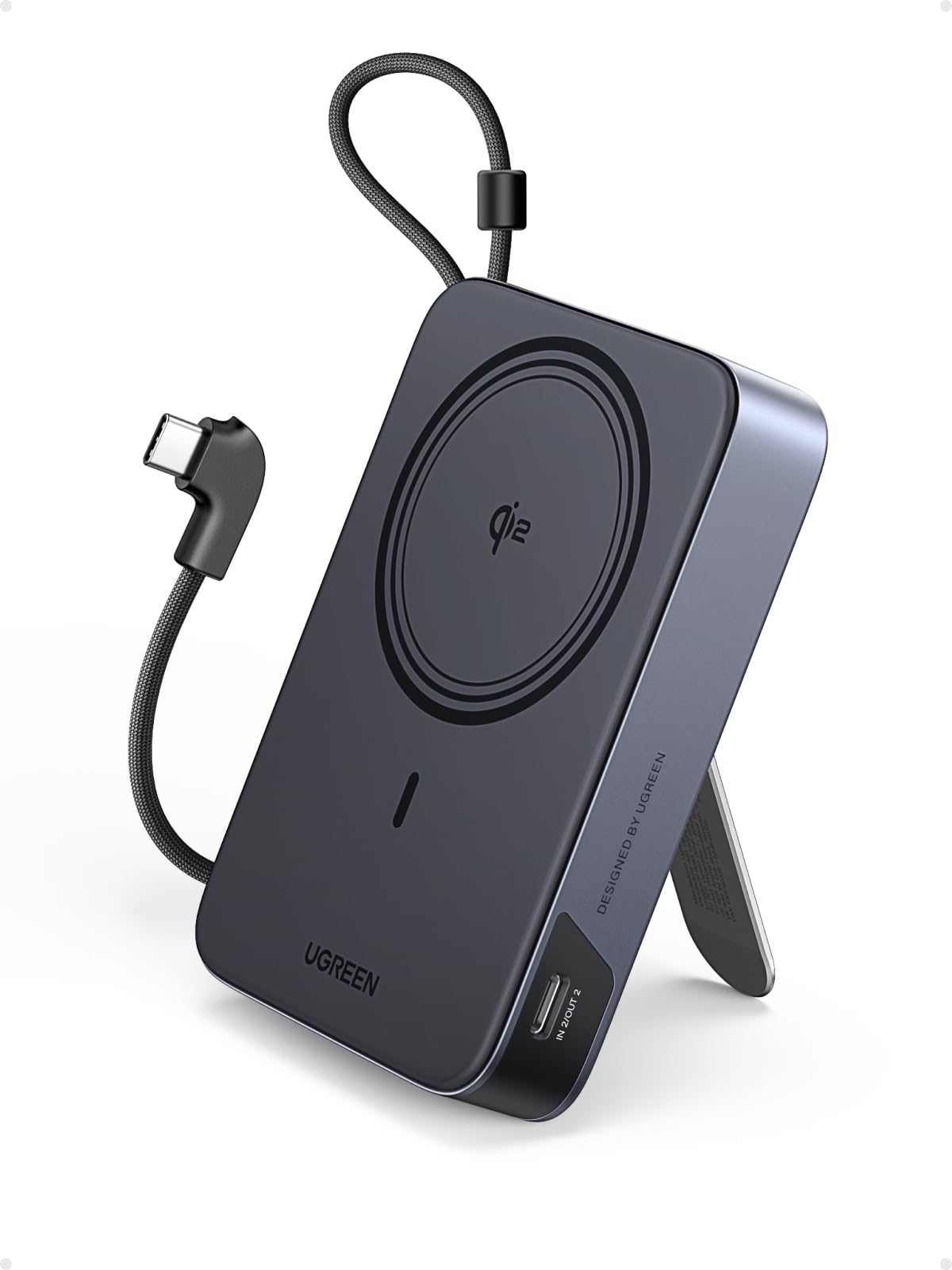 ugreen-zapix-qi2-power-bank-magnetico-10000mah-pd-30w-con-supporto-pieghevole image 1