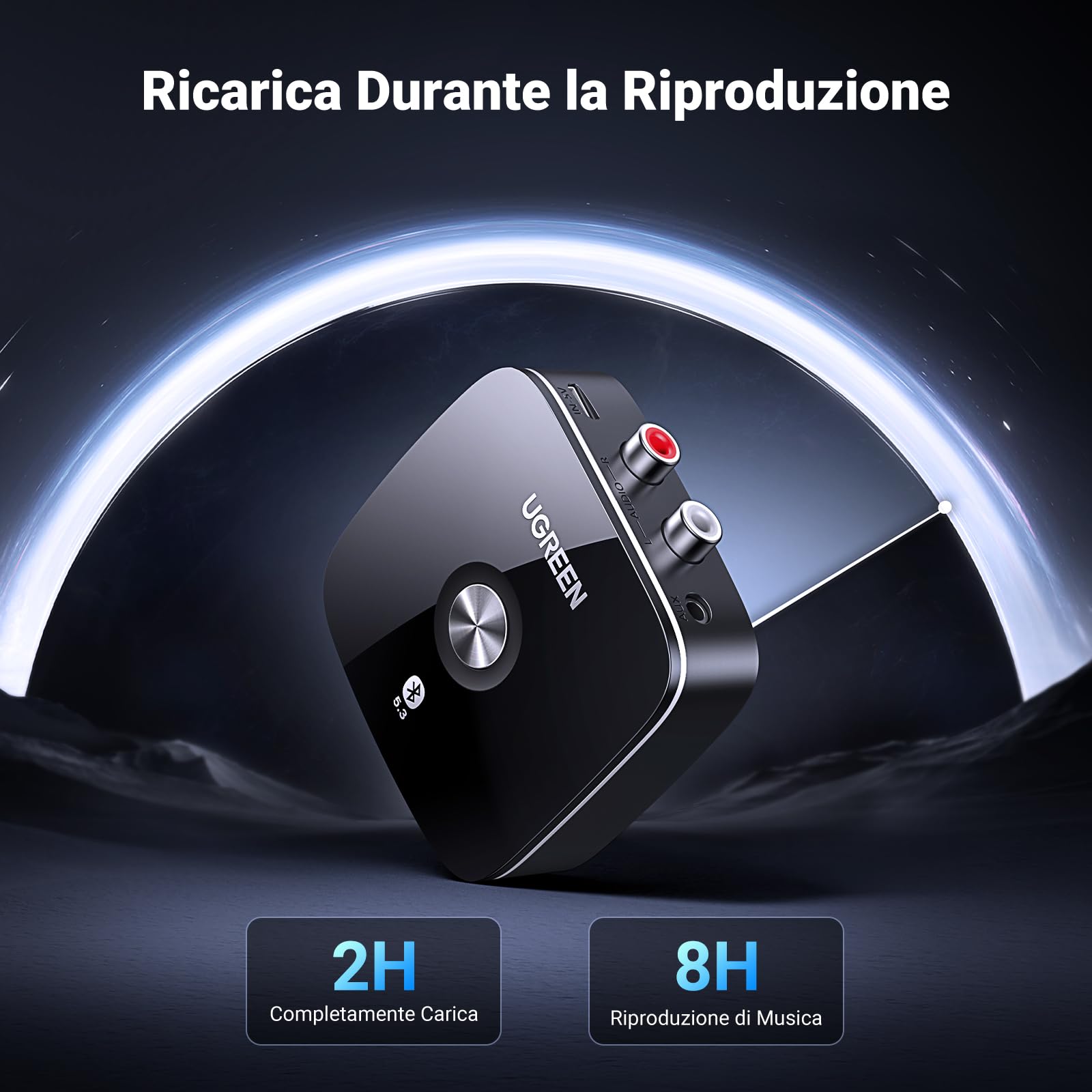 ugreen-ricevitore-bluetooth-5-3-edr-hifi-jack-3-5mm-2rca-8h image 2