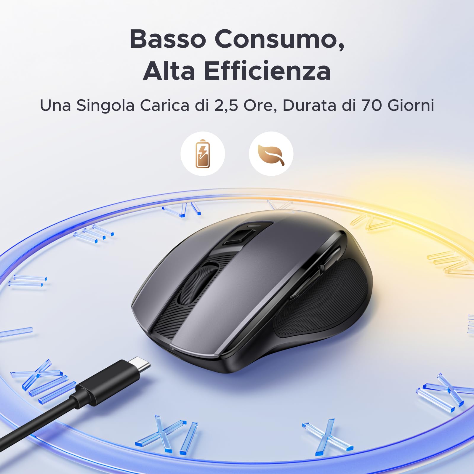 ugreen-mouse-wireless-bluetooth-2-4ghz-ricaricabile-usb-c-4000-dpi-silenzioso-er image 2