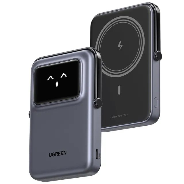 ugreen-uno-power-bank-magnetico-10000mah-pd-20w-con-cavo-usb-c-display-e-stand-n image 1