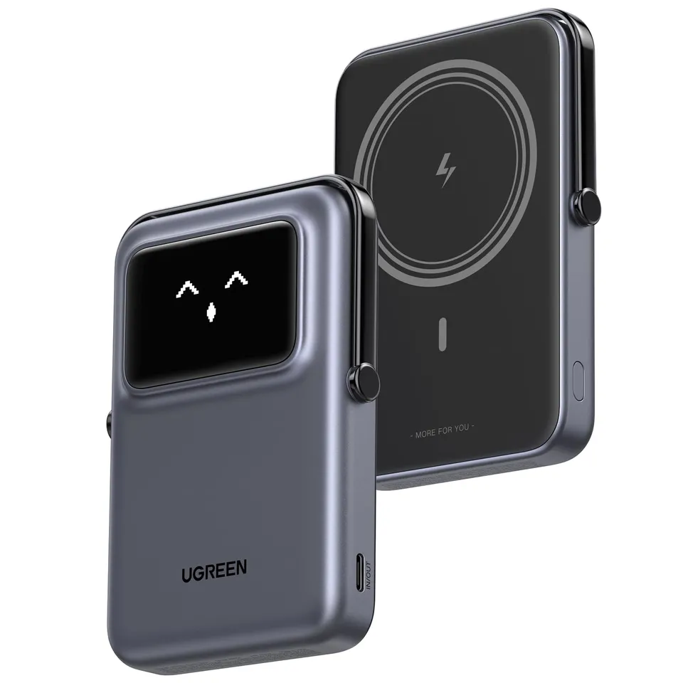 ugreen-uno-power-bank-magnetico-10000mah-pd-20w-con-cavo-usb-c-display-e-stand-n image 1