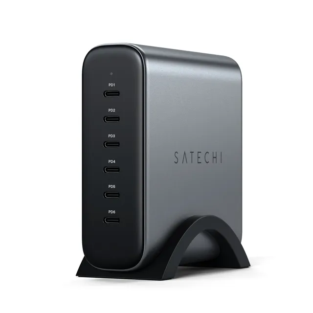 satechi-200w-usb-c-6-port-gan-charger-caricatore-6-porte-usb-c-pd image 1