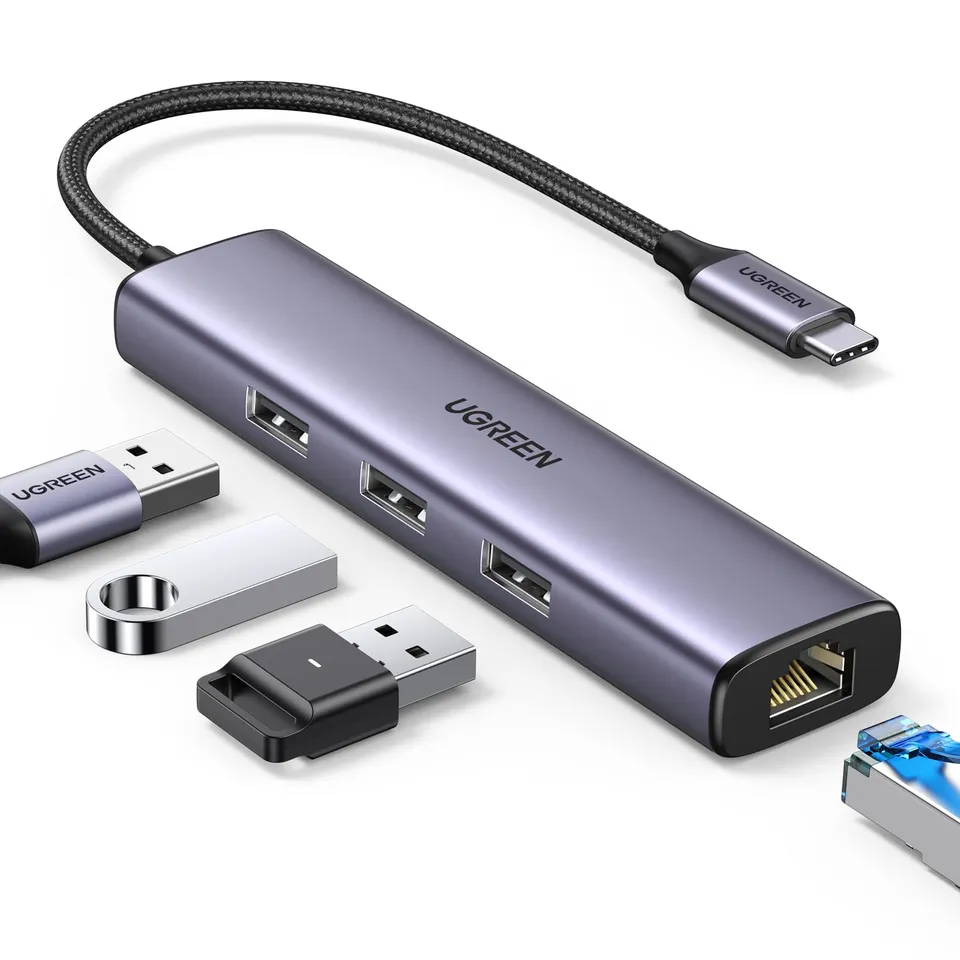 ugreen-hub-usb-c-4-in-1-ethernet-gigabit-3-porte-usb-3-0 image 1