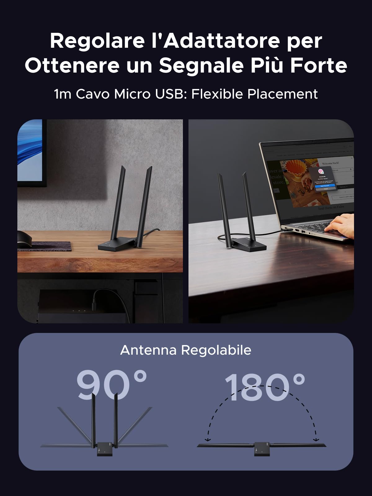 ugreen-chiavetta-usb-wifi-6e-ax5400-tri-band-con-antenne-e-wpa3 image 8