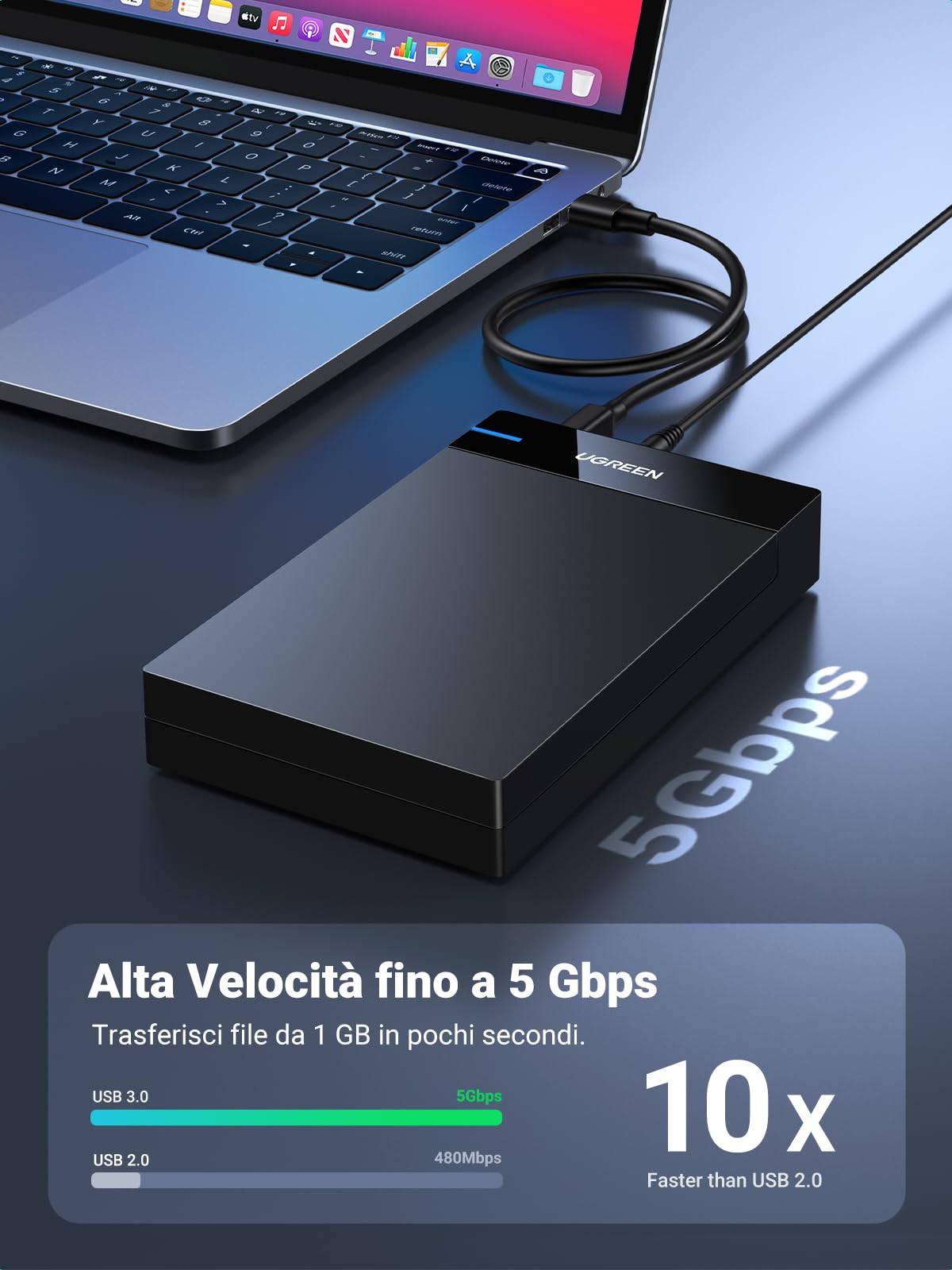 ugreen-case-esterno-3-5-usb-3-0-uasp-5gbps-per-hdd-ssd-sata-fino-a-20tb-con-alim image 3
