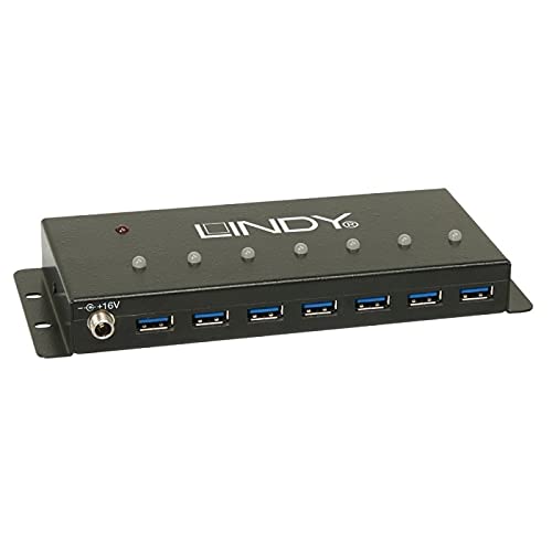 lindy-43128-hub-industriale-usb-3-0-7-porte-metallo-nero image 4
