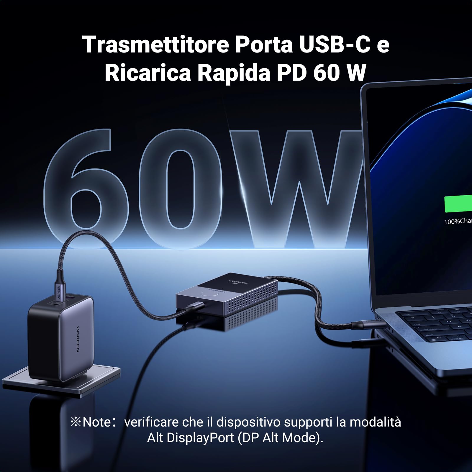 ugreen-trasmettitore-ricevitore-hdmi-wireless-usb-c-tx-hdmi-rx-1080p-60hz-50m-pd image 3