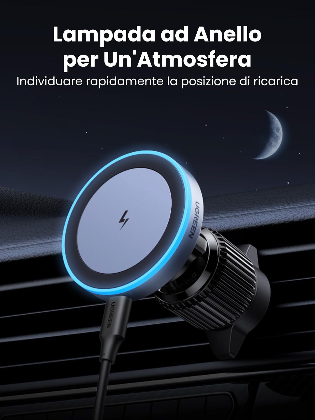 ugreen-supporto-auto-magnetico-2in1-con-ricarica-wireless-15w image 8