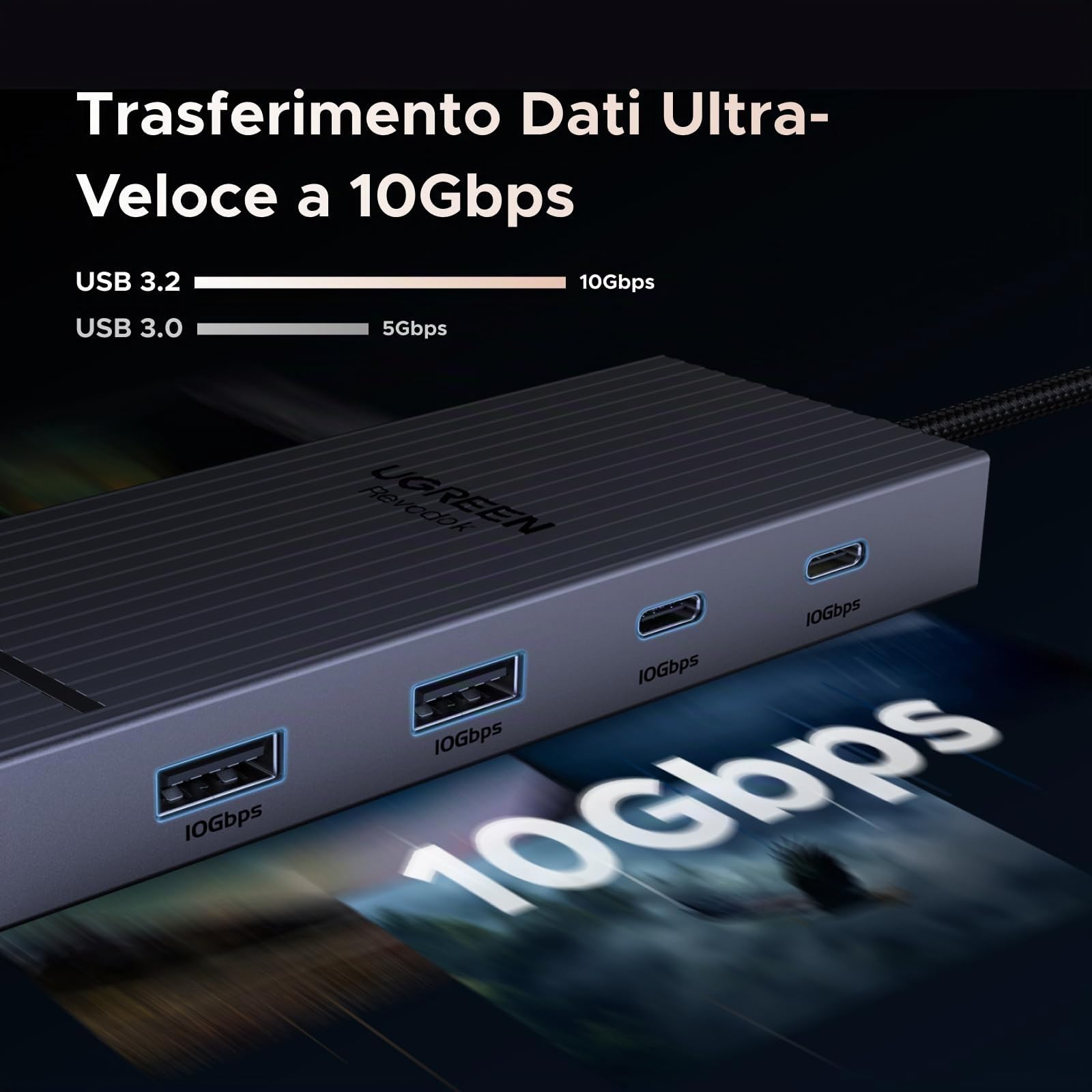 ugreen-revodok-pro-207-hub-usb-c-7-in-1-doppio-hdmi-4k60hz image 4