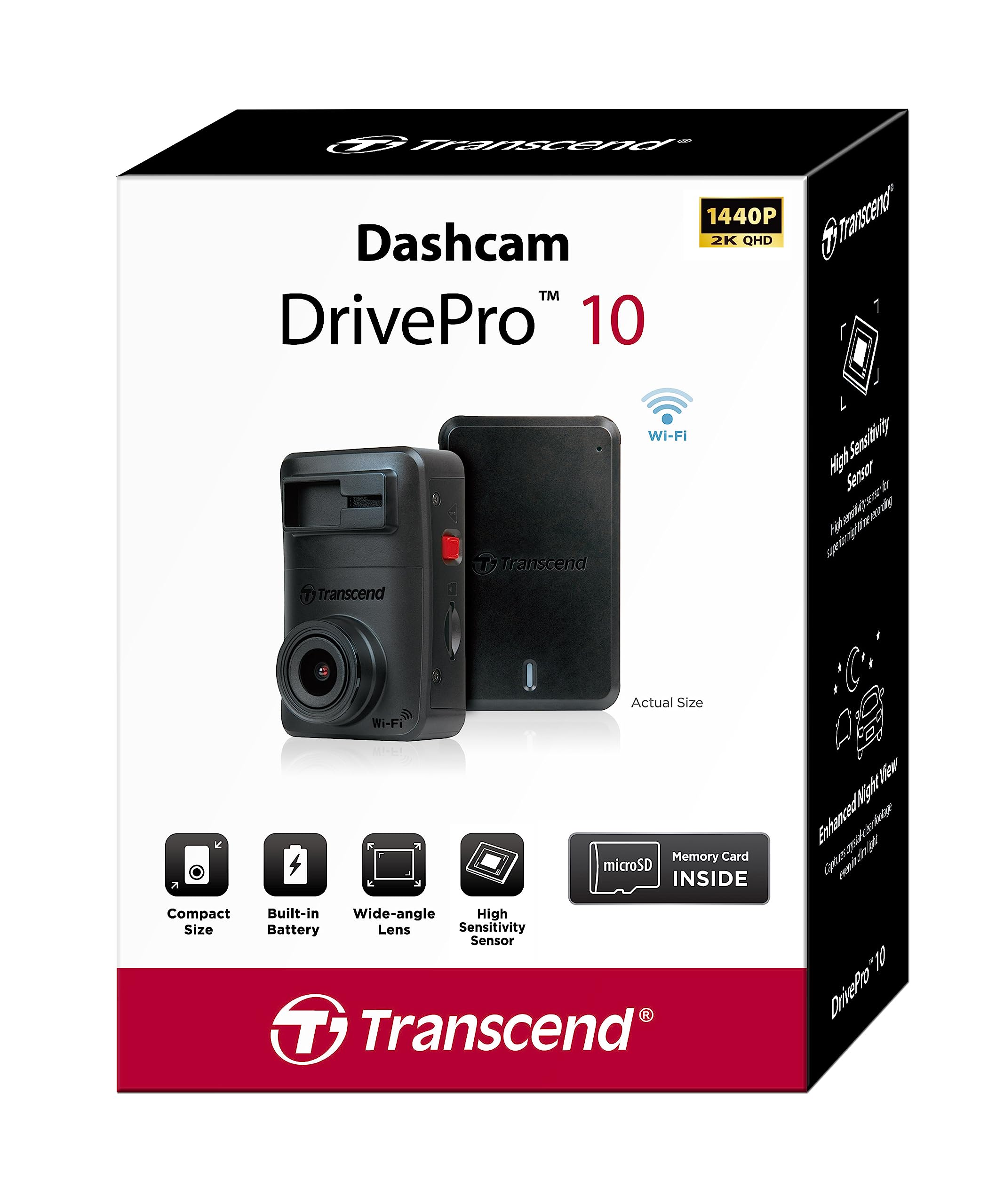 transcend-drivepro-10-dashcam-senza-lcd-64gb-ts-dp10a-64g-2k-qhd image 2