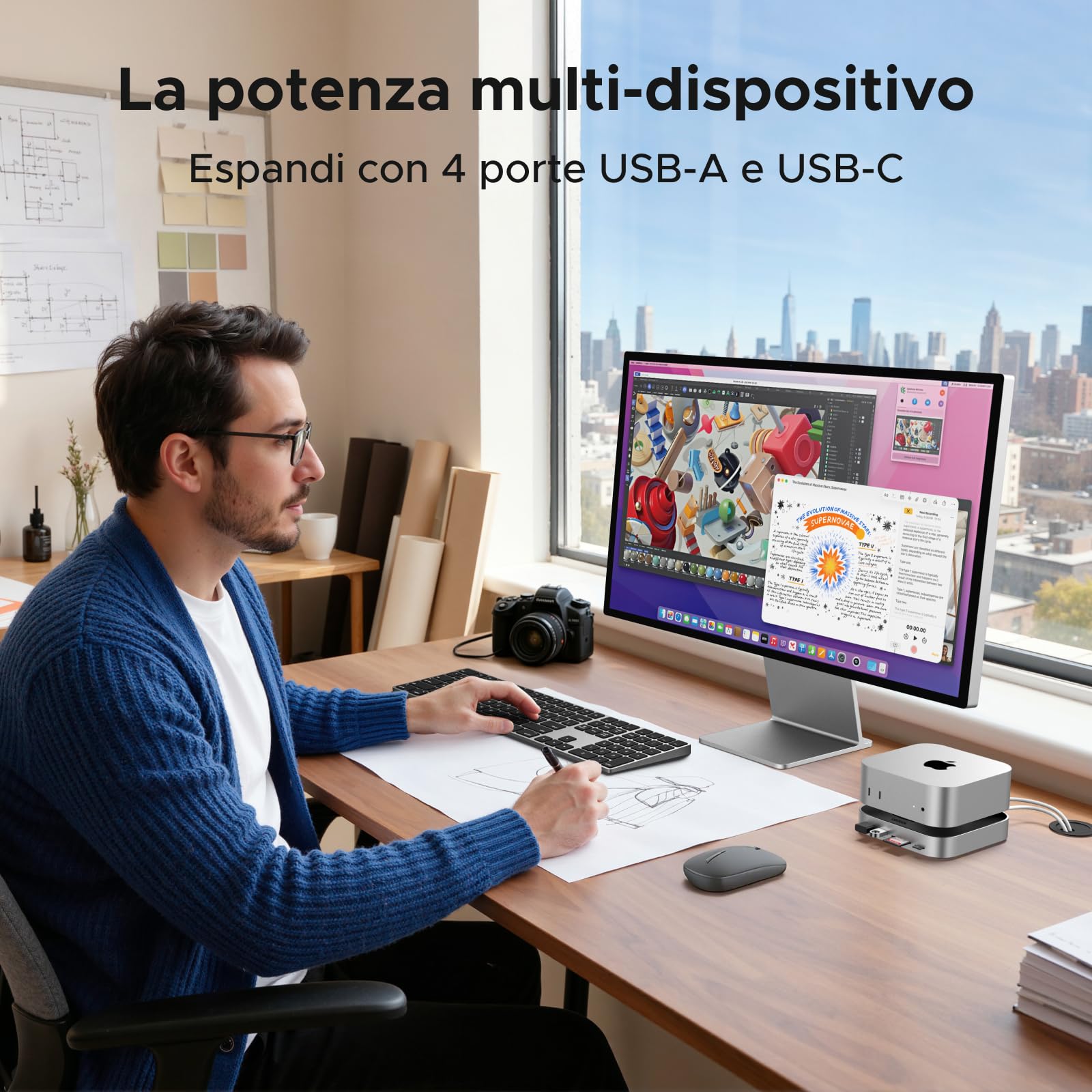 ugreen-docking-station-hub-usb-c-10-in-1-con-alloggio-ssd-per-mac-mini-m4 image 6