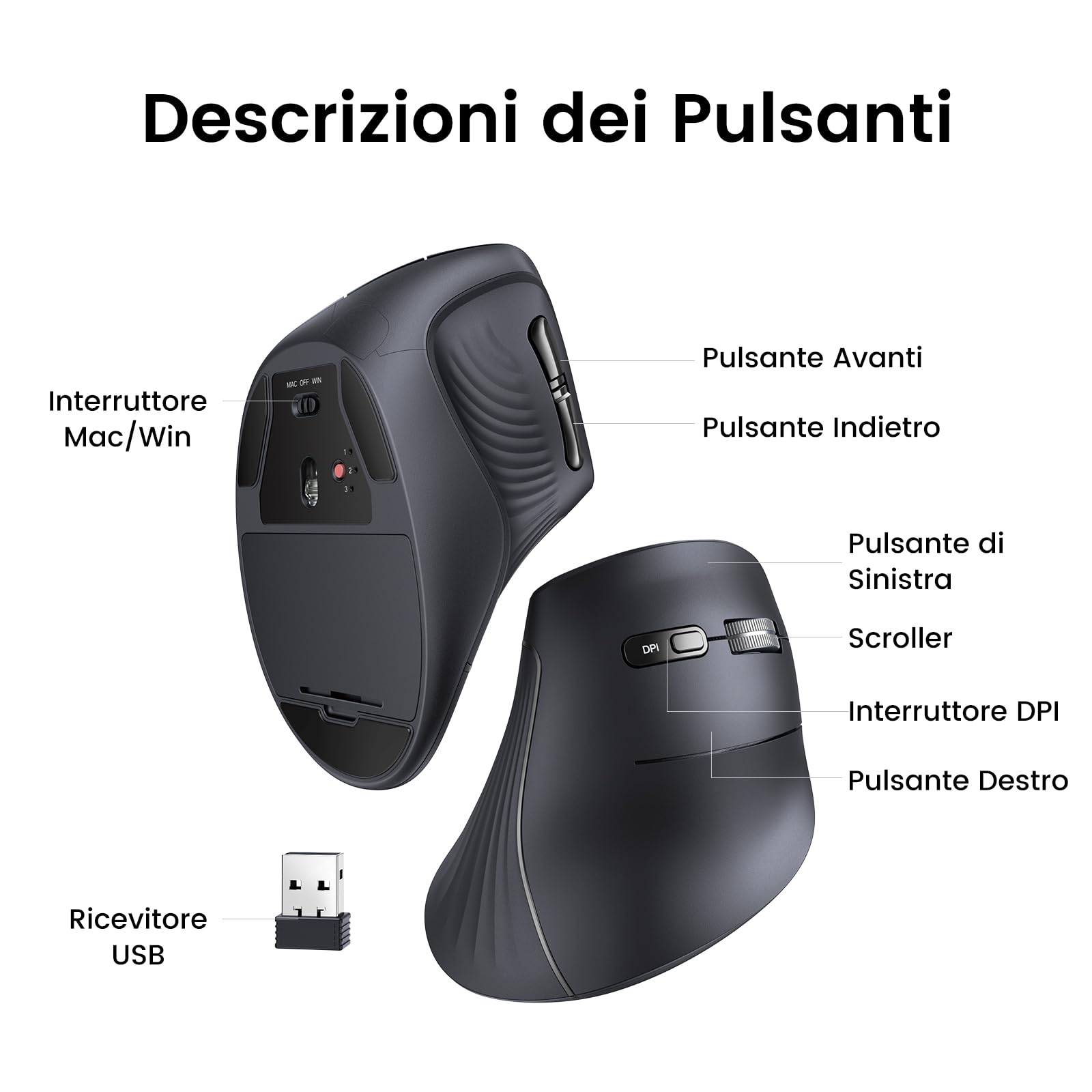 ugreen-mouse-verticale-ergonomico-wireless-bluetooth-5-0-2-4g-4000-dpi image 6