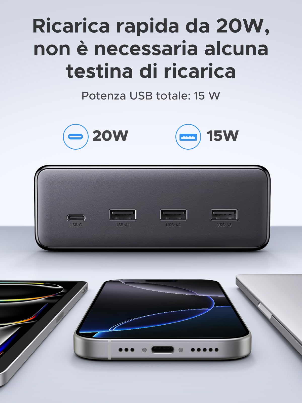 ugreen-ciabatta-multipresa-10-in-1-3680w-6-prese-ac-pd-20w-usb-c image 3