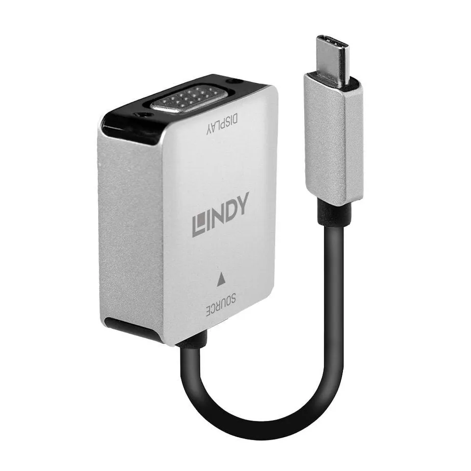 lindy-pro-series-adattatore-usb-c-a-vga-0-12-m-grigio-43295 image 1