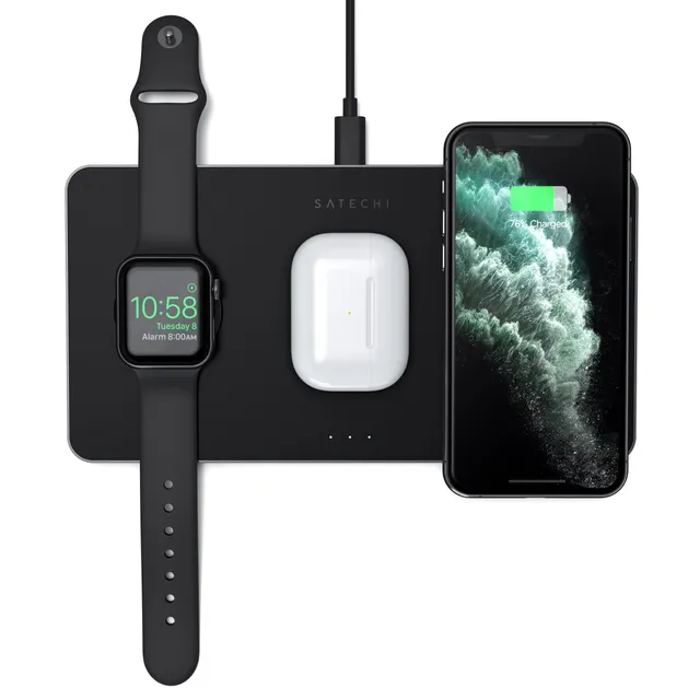 satechi-trio-wireless-charger-with-magnetic-pad-base-ricarica-3-in-1 image 1
