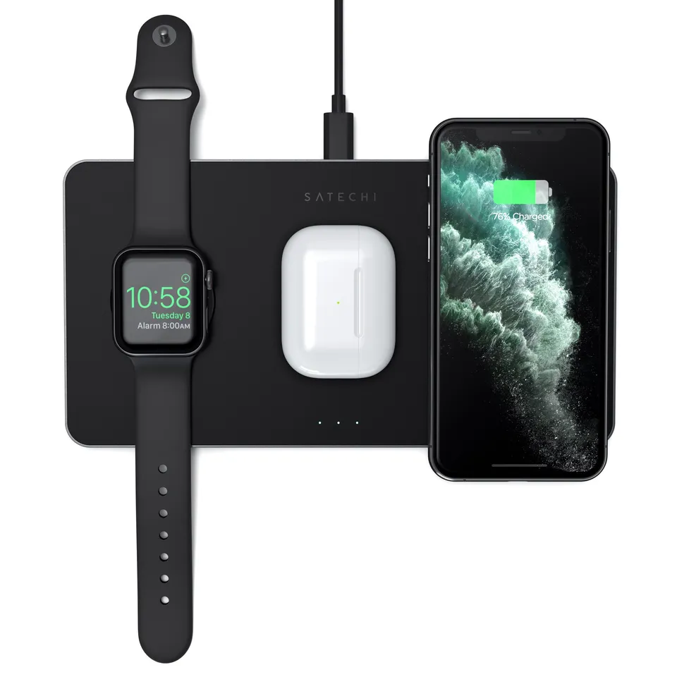 satechi-trio-wireless-charger-with-magnetic-pad-base-ricarica-3-in-1 image 1