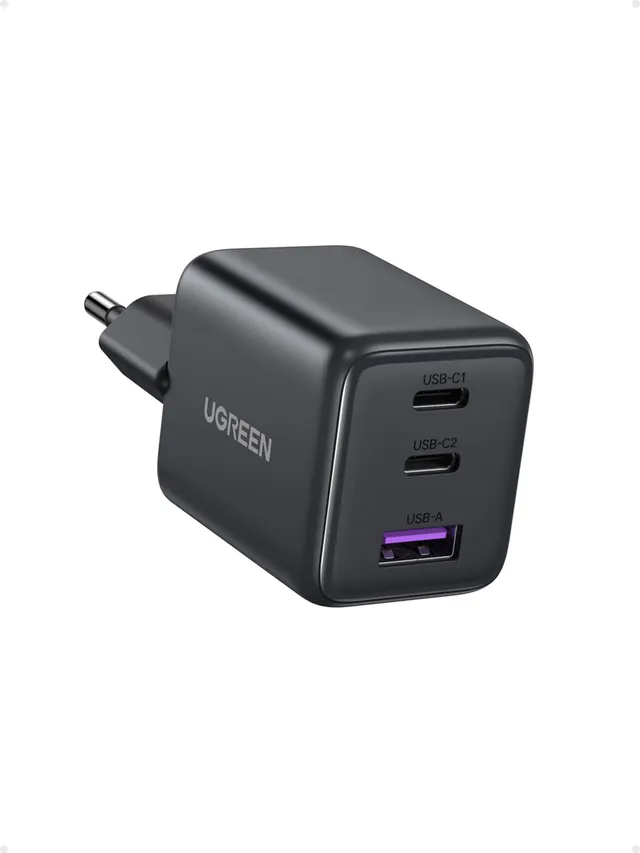 ugreen-zapix-caricatore-usb-c-30w-gan-3-porte-pd-nero image 1