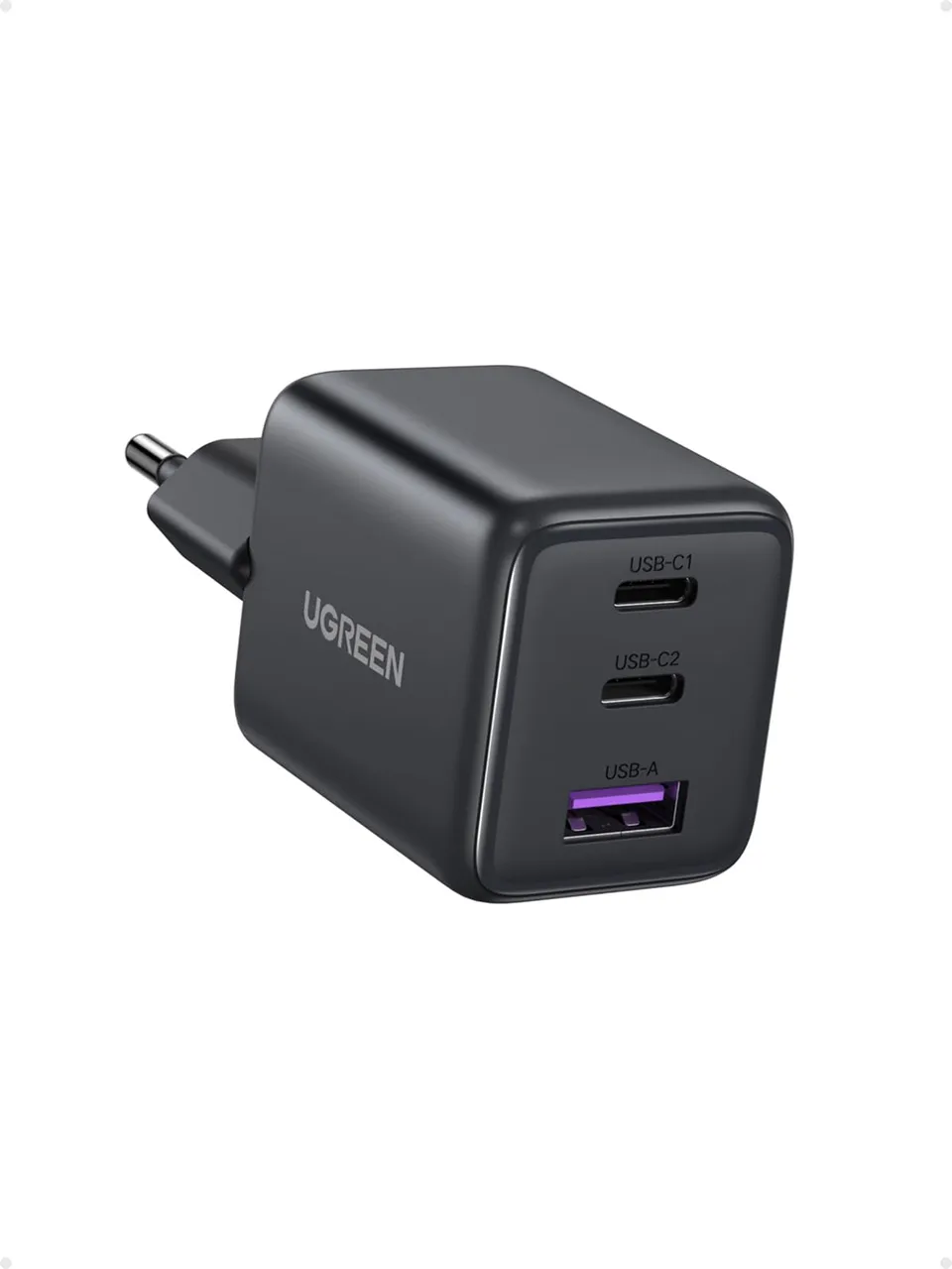ugreen-zapix-caricatore-usb-c-30w-gan-3-porte-pd-nero image 1
