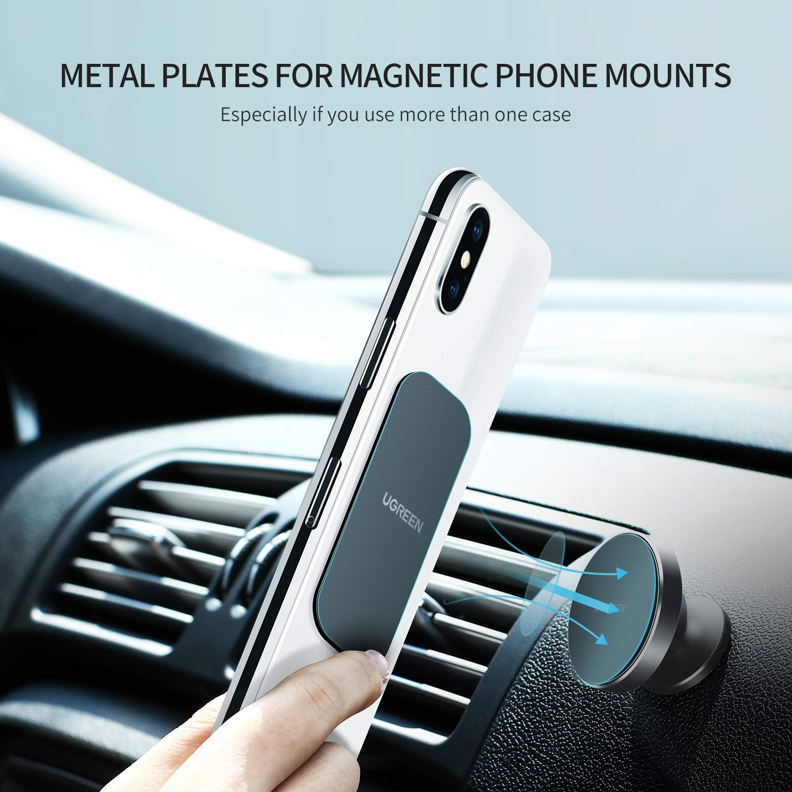 ugreen-piastre-metalliche-per-supporto-magnetico-auto-4-pezzi-ultra-sottili image 2