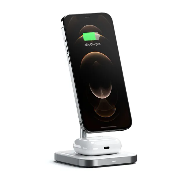 satechi-aluminum-2-in-1-magnetic-wireless-charging-stand-iphone-airpods image 1