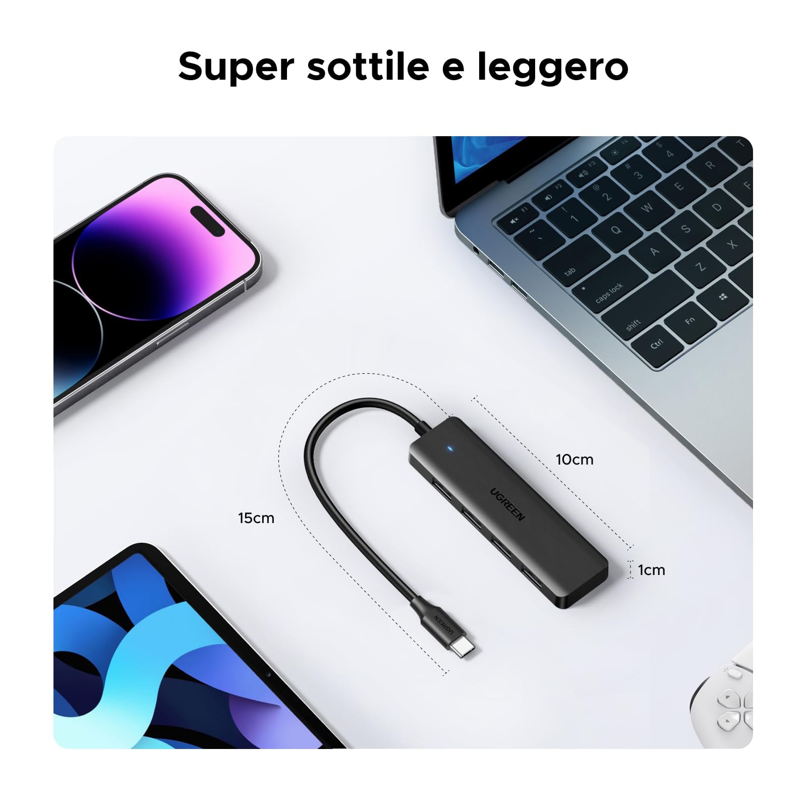 ugreen-hub-usb-c-a-4-porte-usb-3-0-5gbps-15cm image 5