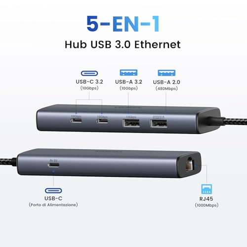 ugreen-hub-ethernet-6-in-1-usb-a-usb-c-con-lan-gigabit-1000-mbps-e-usb-3-2-10gbp image 7