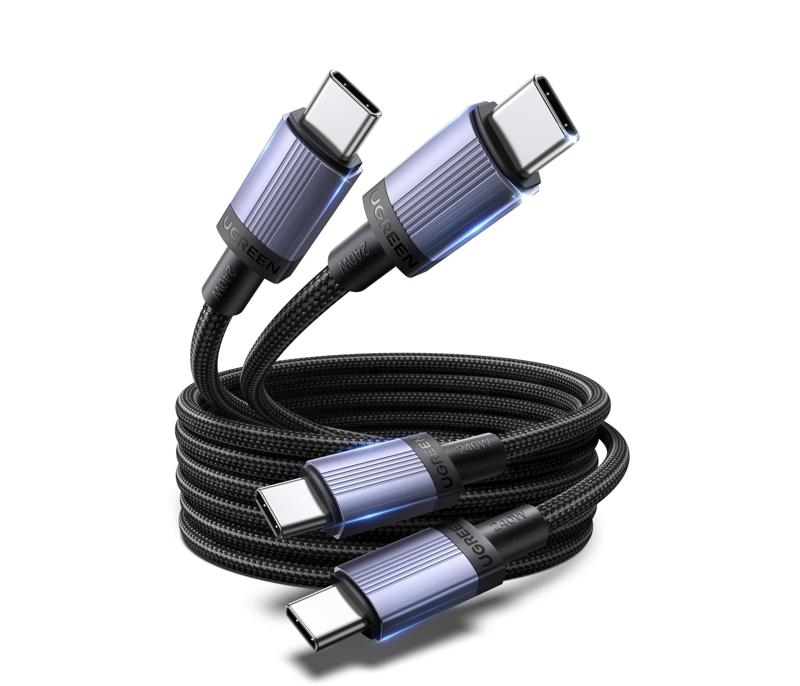 ugreen-cavo-usb-c-240w-2m-in-nylon-confezione-doppia image 1