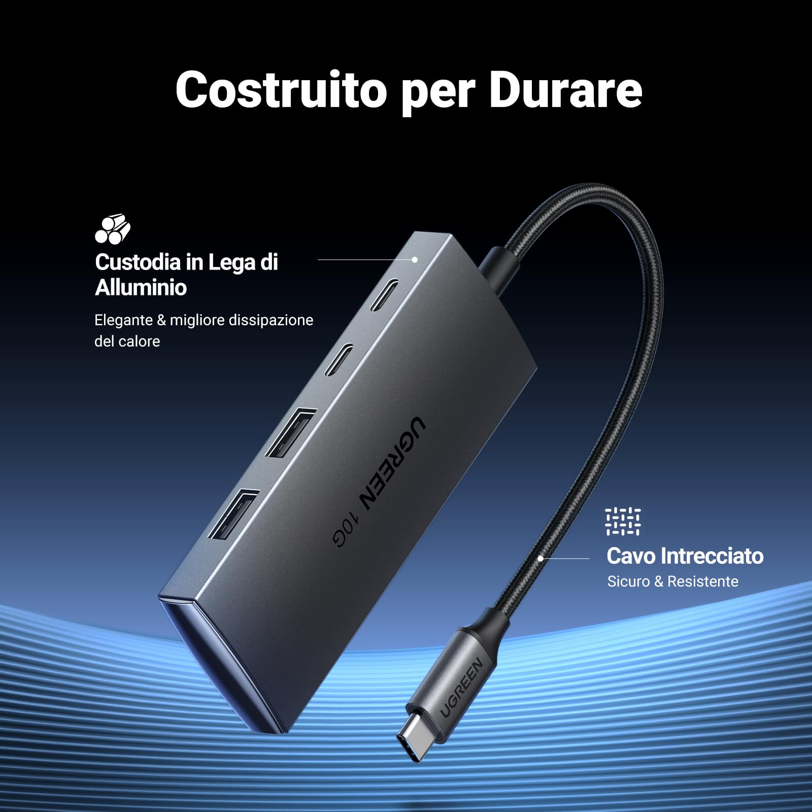 ugreen-hub-usb-c-10gbps-4-porte-con-2x-usb-c-2x-usb-a-in-alluminio image 6