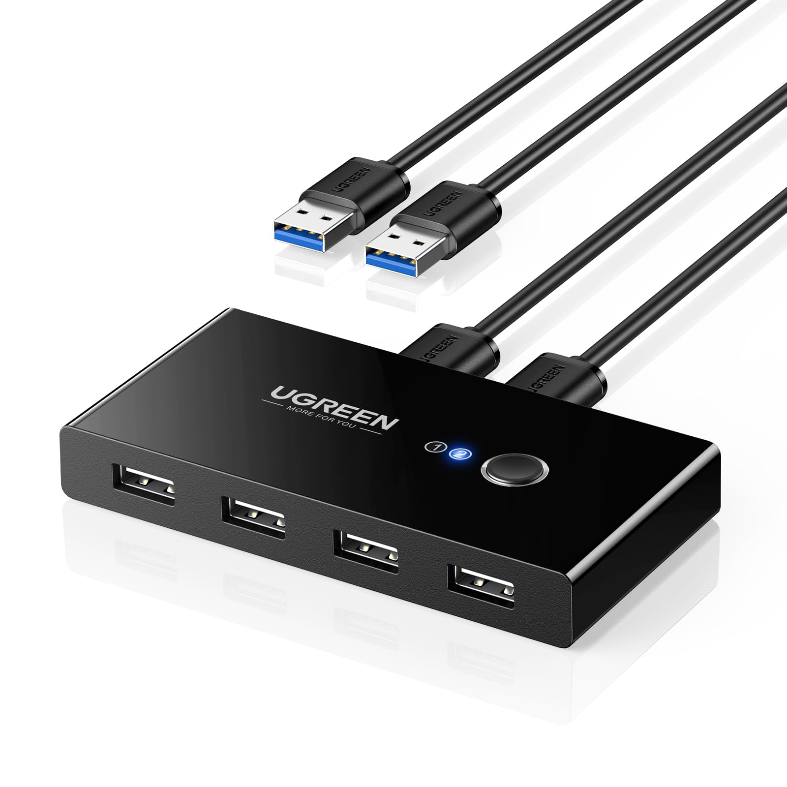 ugreen-switch-usb-2-0-a-4-porte-per-2-pc-commutatore-2-in-4-out-con-2-cavi image 1
