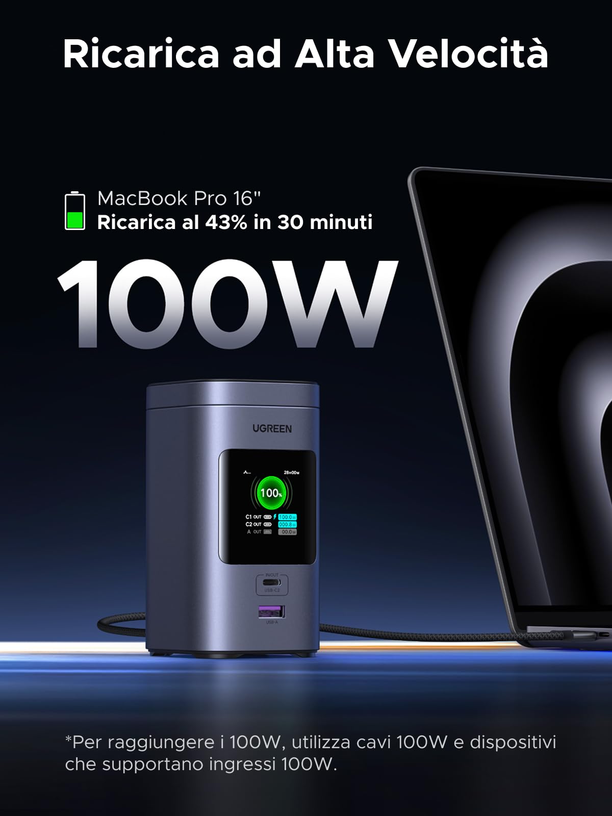 ugreen-nexode-pro-power-bank-20000mah-qi2-15w-magnetico-pd-100w-con-display-tft image 3