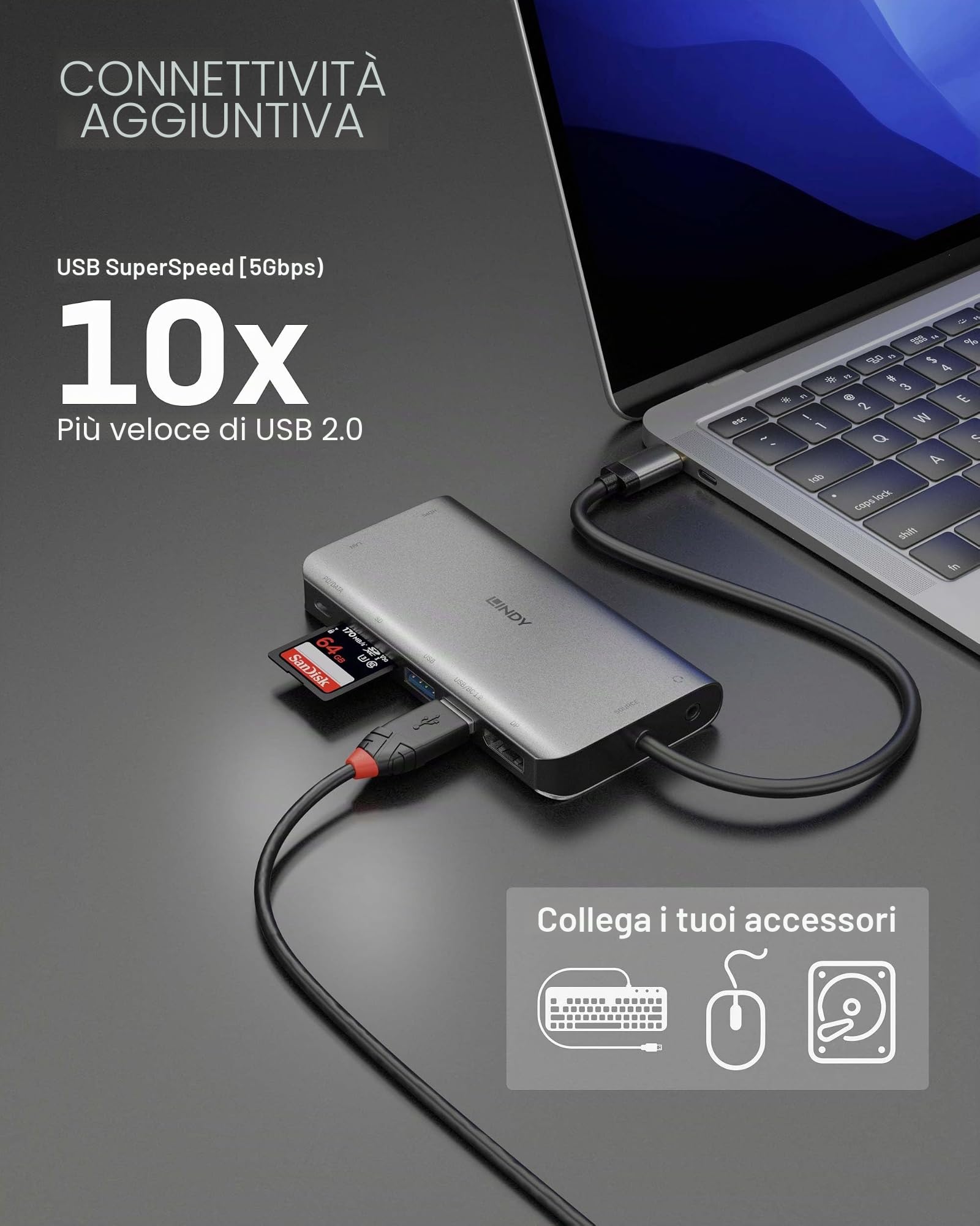 lindy-dst-mini-xt-mini-dock-usb-c-4k-con-hdmi-displayport-ethernet image 5
