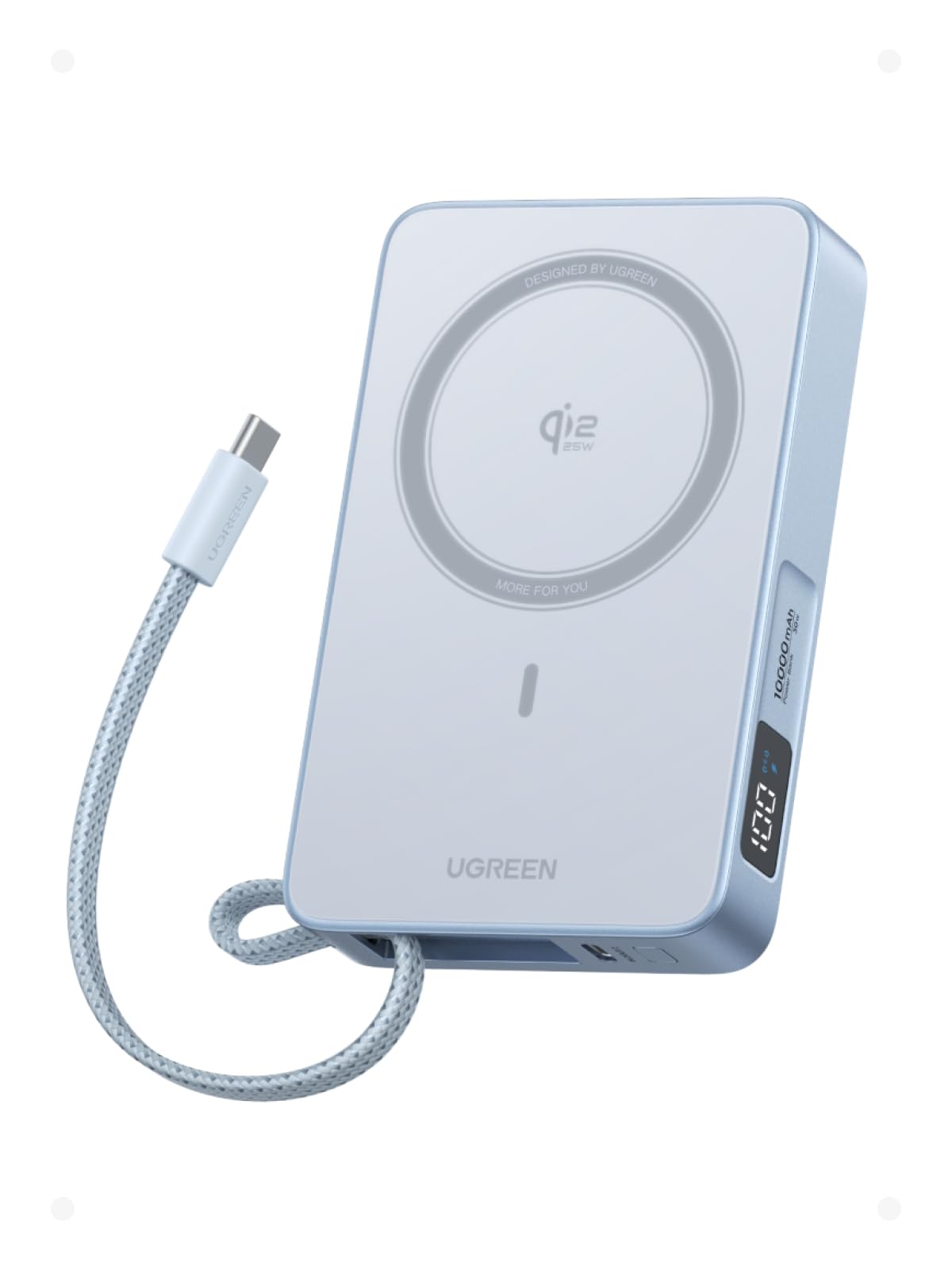 ugreen-magflow-power-bank-magsafe-qi2-25w-10000mah-usb-c-pd-30w-blu image 1
