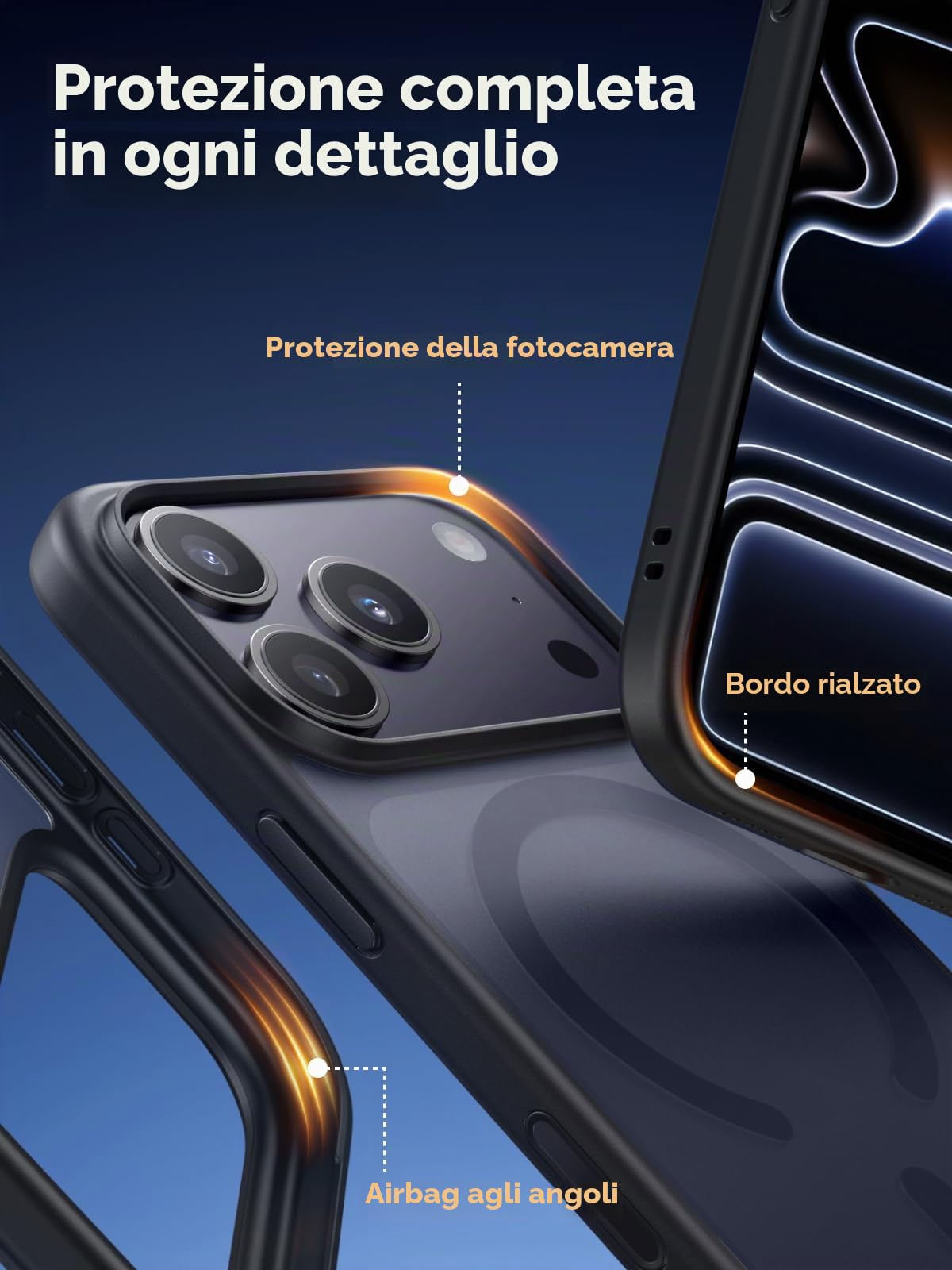ugreen-custodia-magsafe-per-iphone-17-pro-trasparente-antiurto-militare image 3