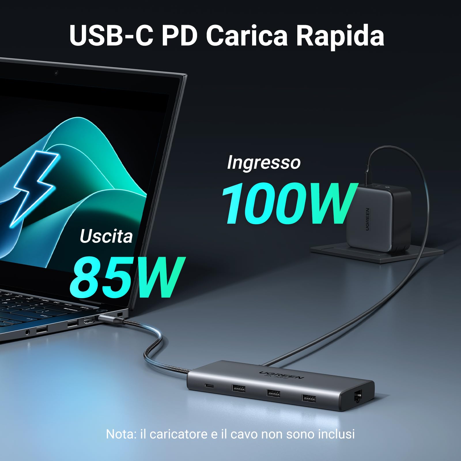 ugreen-revodok-pro-210-hub-usb-c-10-in-1-doppio-hdmi-4k60hz-8k30hz-pd-100w-ether image 6