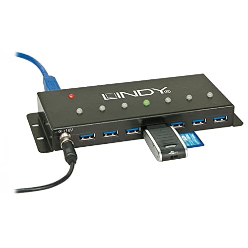 lindy-43128-hub-industriale-usb-3-0-7-porte-metallo-nero image 7