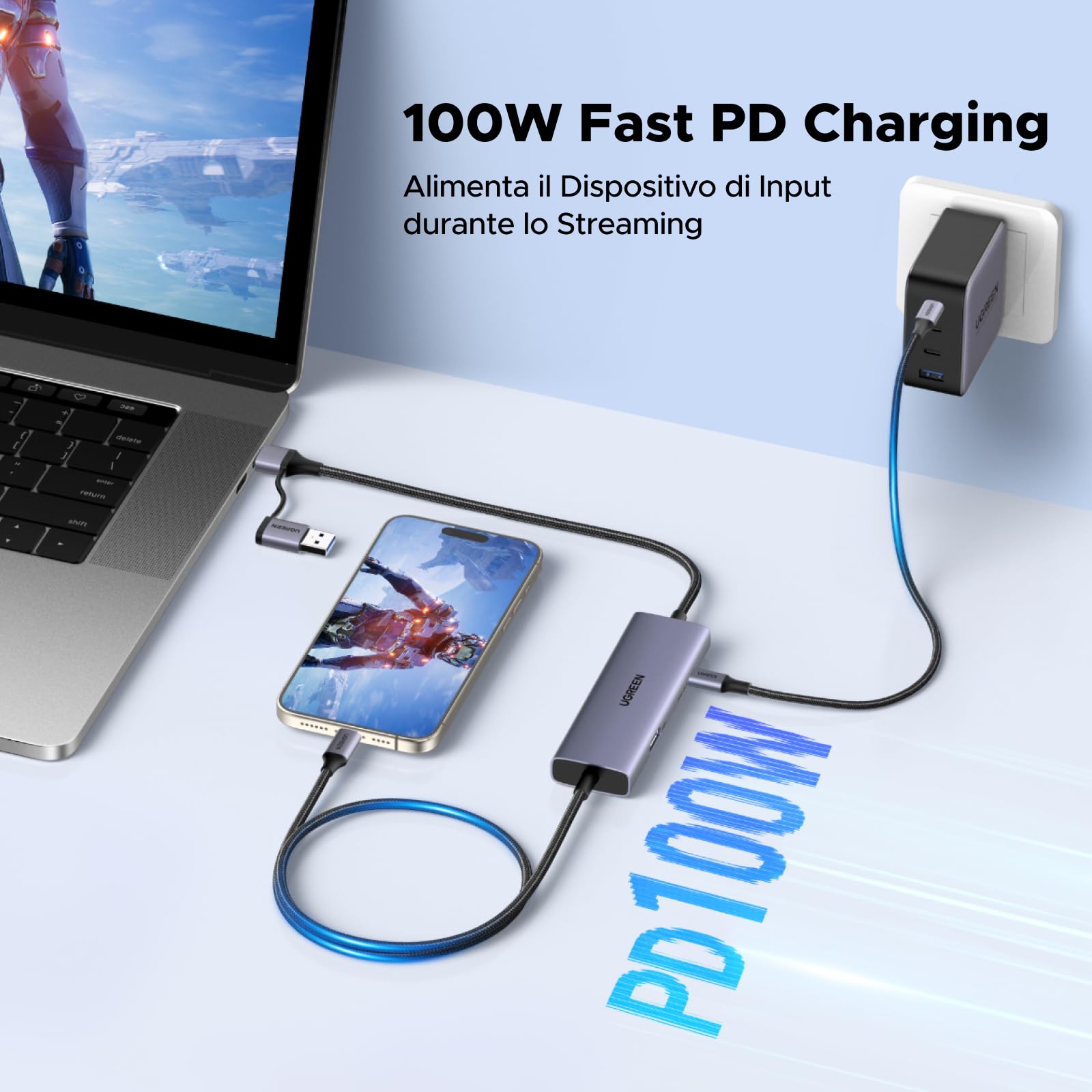 ugreen-scheda-di-acquisizione-video-usb-c-4k-30hz-con-loop-through-hdmi-e-pd-100 image 6