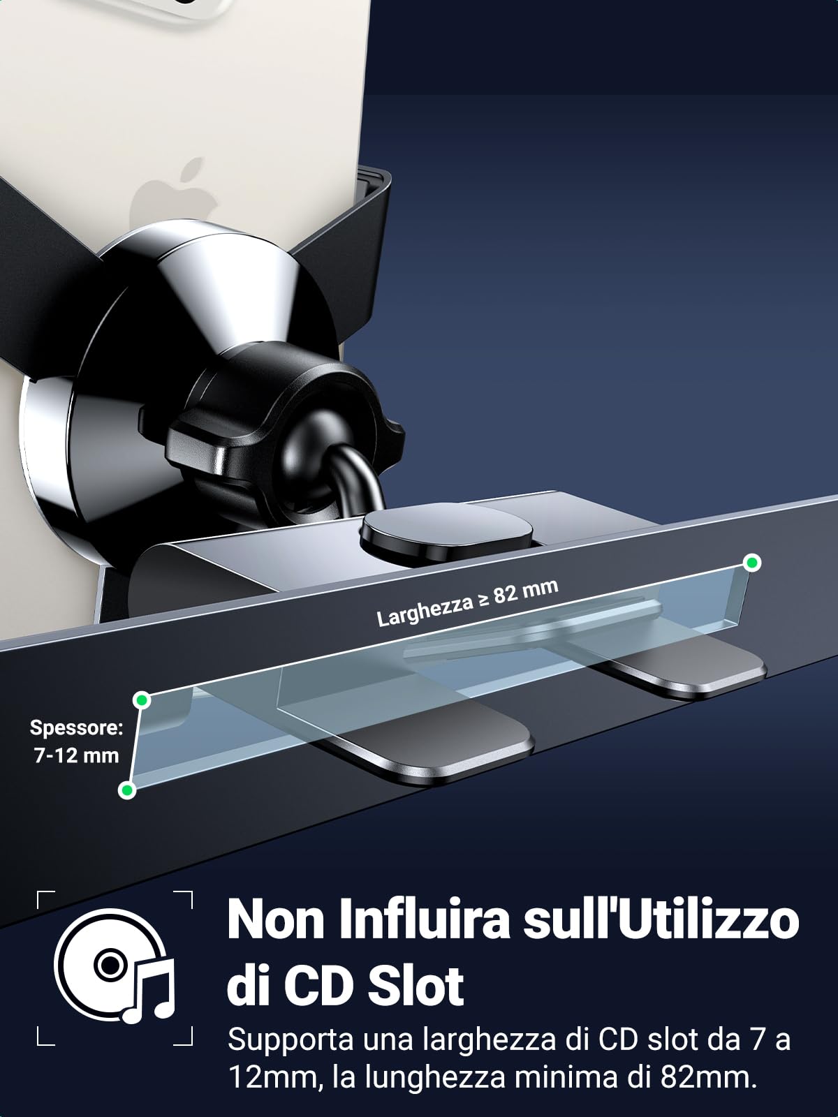 ugreen-supporto-telefono-auto-a-gravit-in-alluminio-per-slot-cd image 3