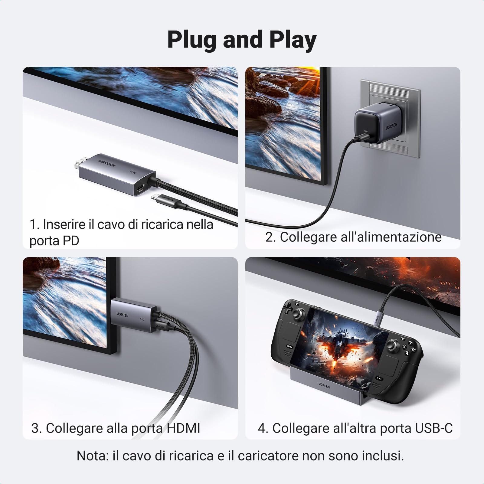 ugreen-cavo-usb-c-a-hdmi-4k60hz-2m-con-pd-100w image 6