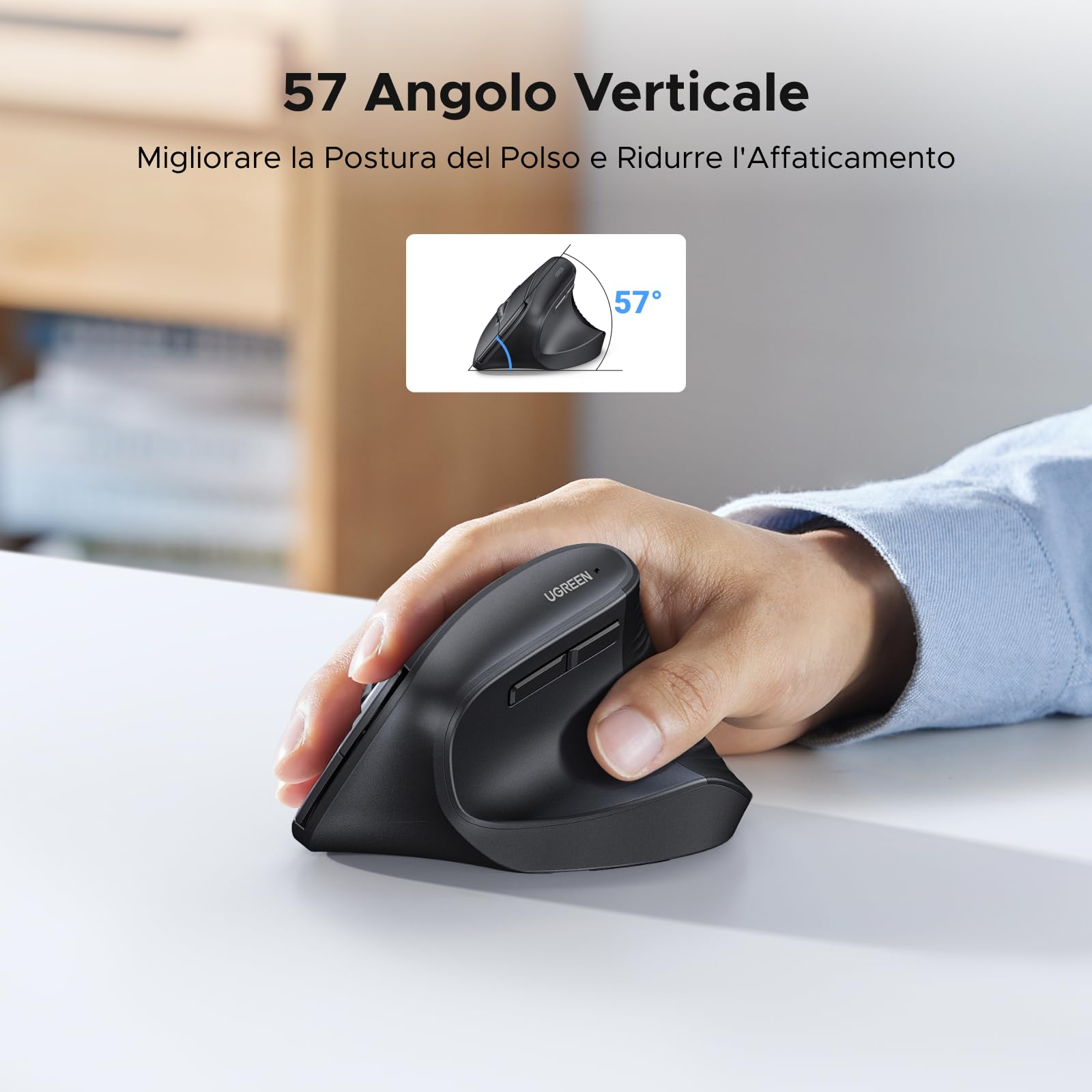 ugreen-mouse-verticale-ergonomico-wireless-2-4g-4000-dpi image 2