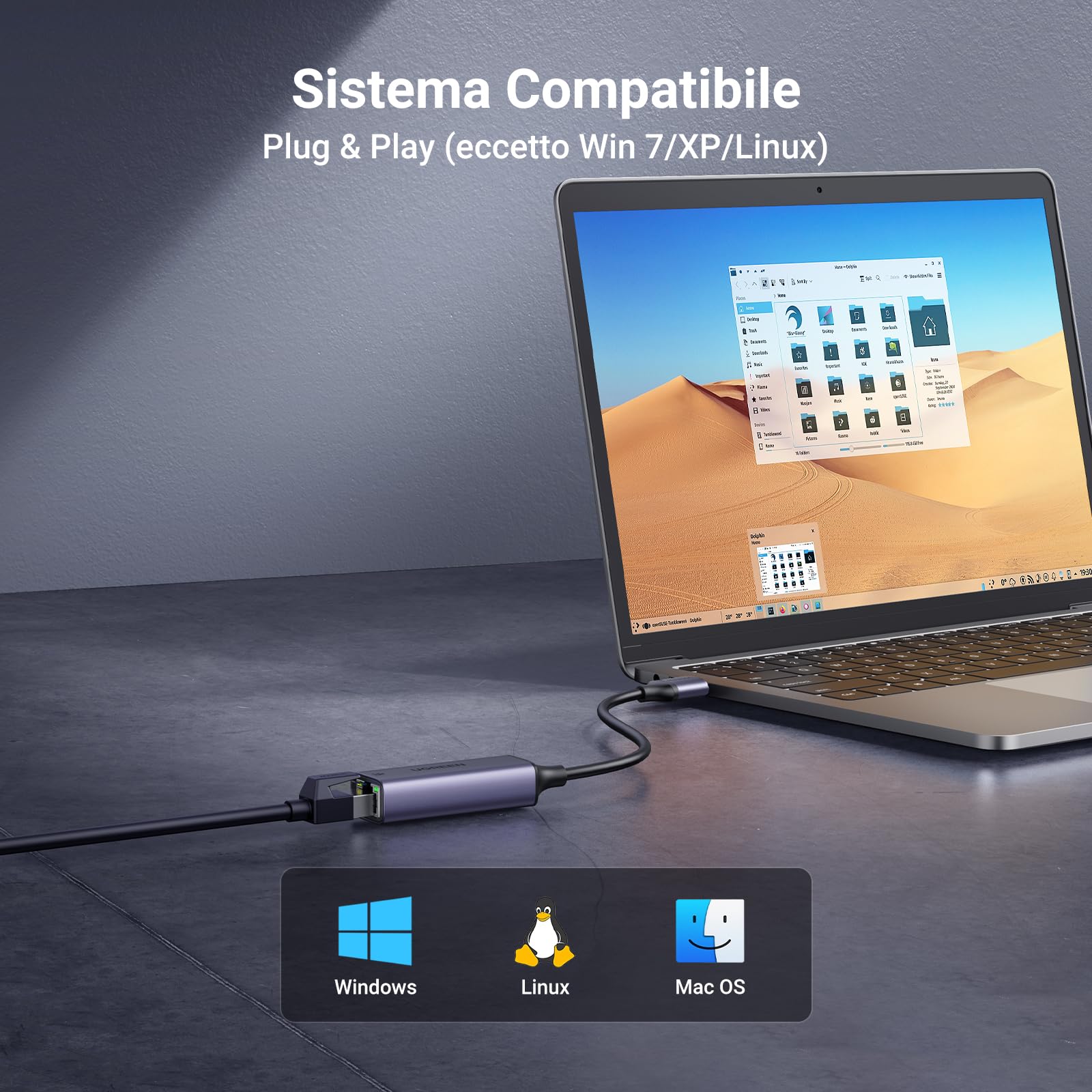 ugreen-adattatore-ethernet-usb-3-0-a-gigabit-rj45-1000mbps-in-alluminio-grigio image 7