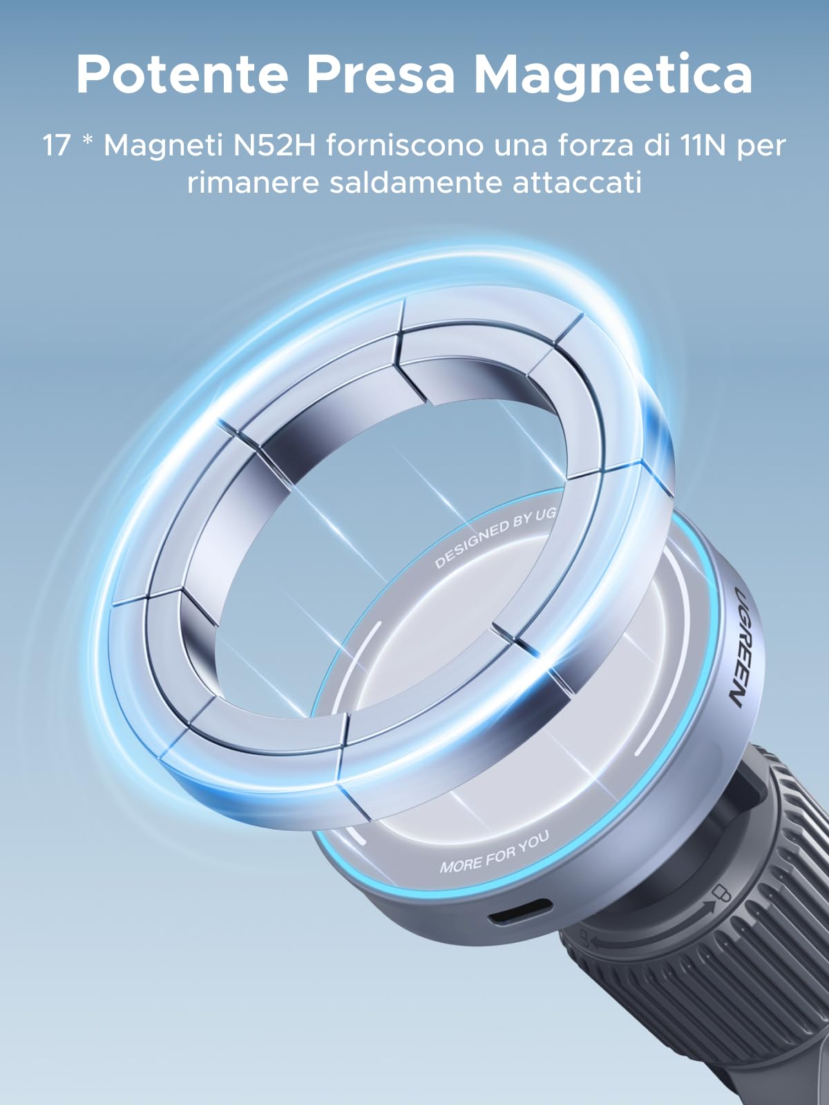 ugreen-magflow-qi2-supporto-auto-magnetico-con-ricarica-wireless-25w image 4